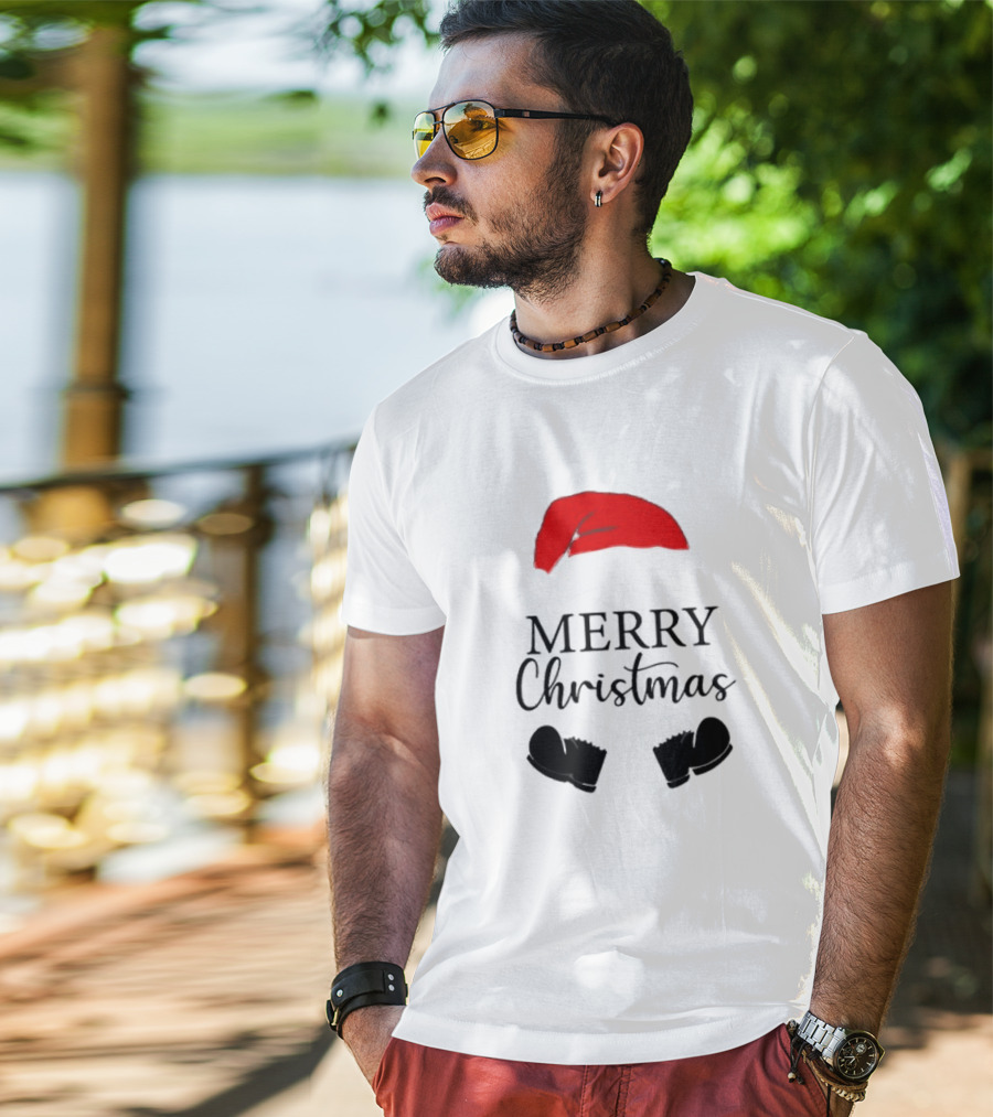 Merry Christmas Svg Santa Hat And Boots Softstyle V-Neck T-Shirt