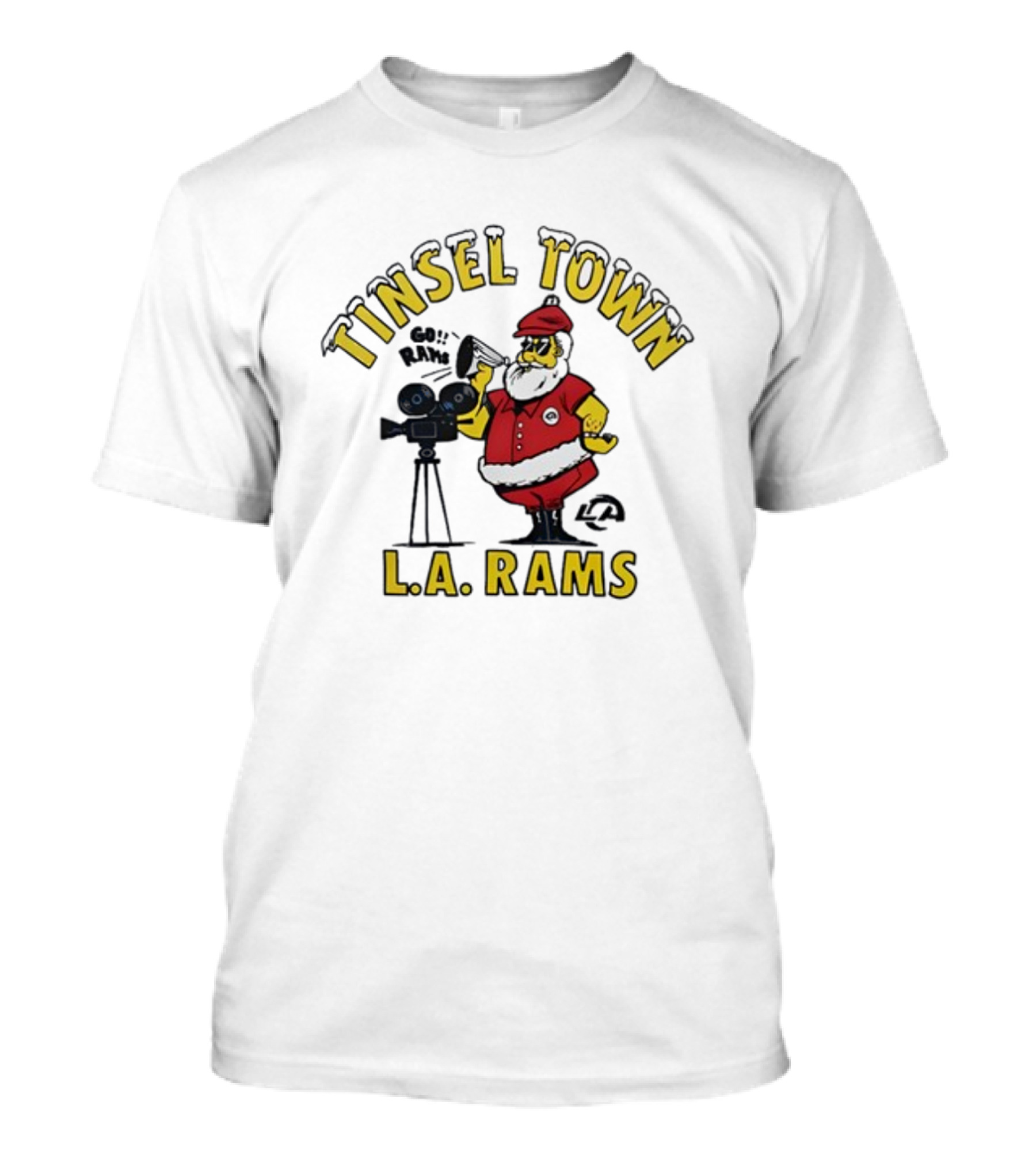 Tinsel Town L.A. Rams Santa Christmas T-Shirt