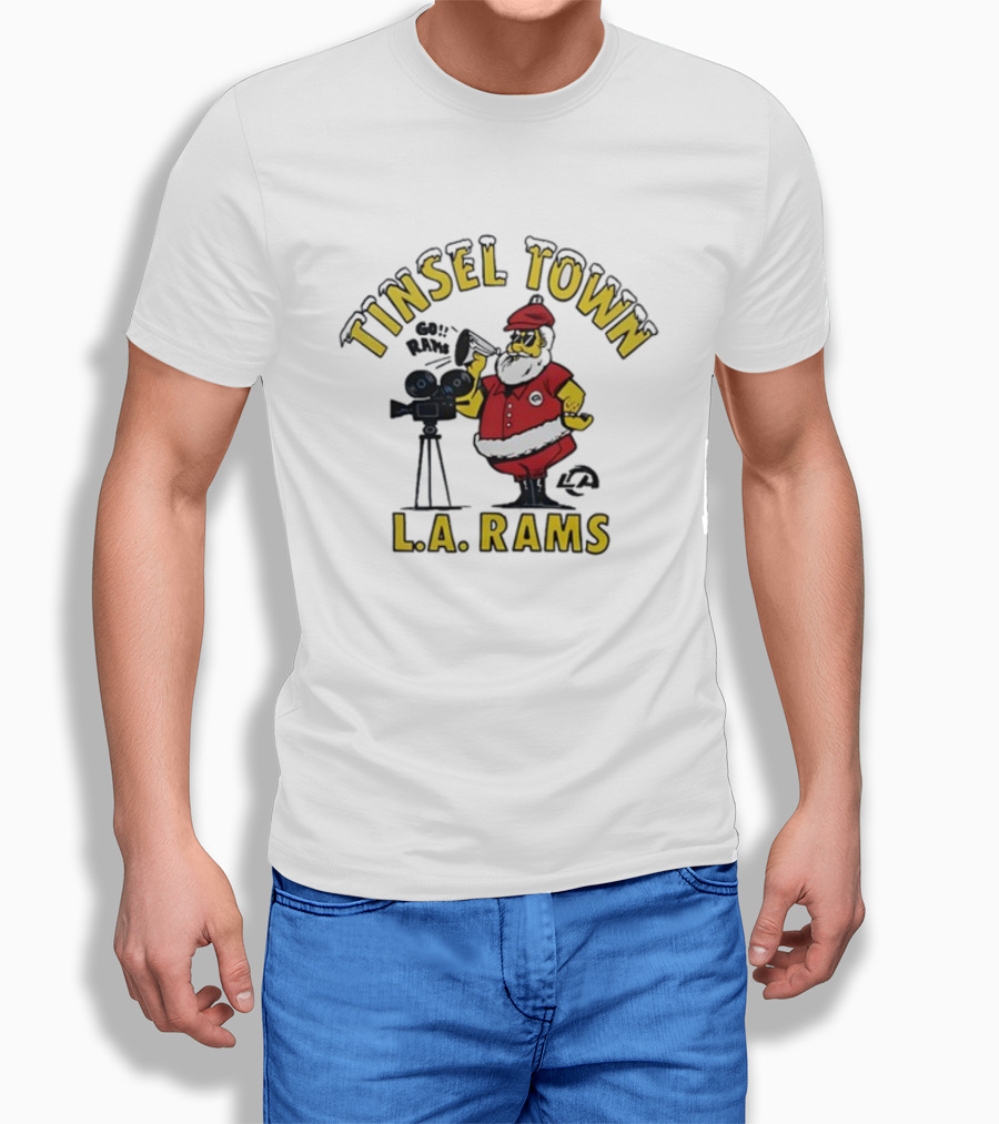 Tinsel Town L.A. Rams Santa Christmas T-Shirt