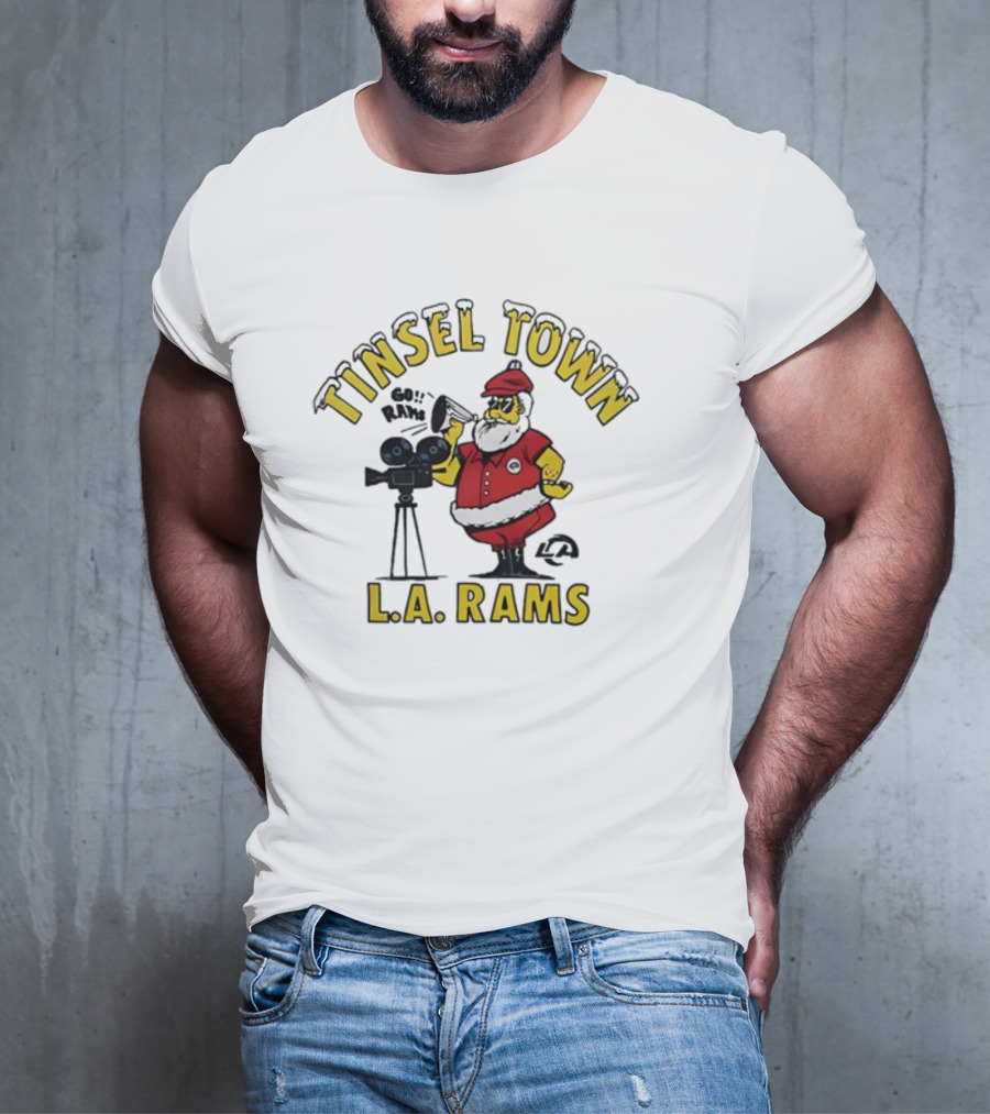 Tinsel Town L.A. Rams Santa Christmas T-Shirt