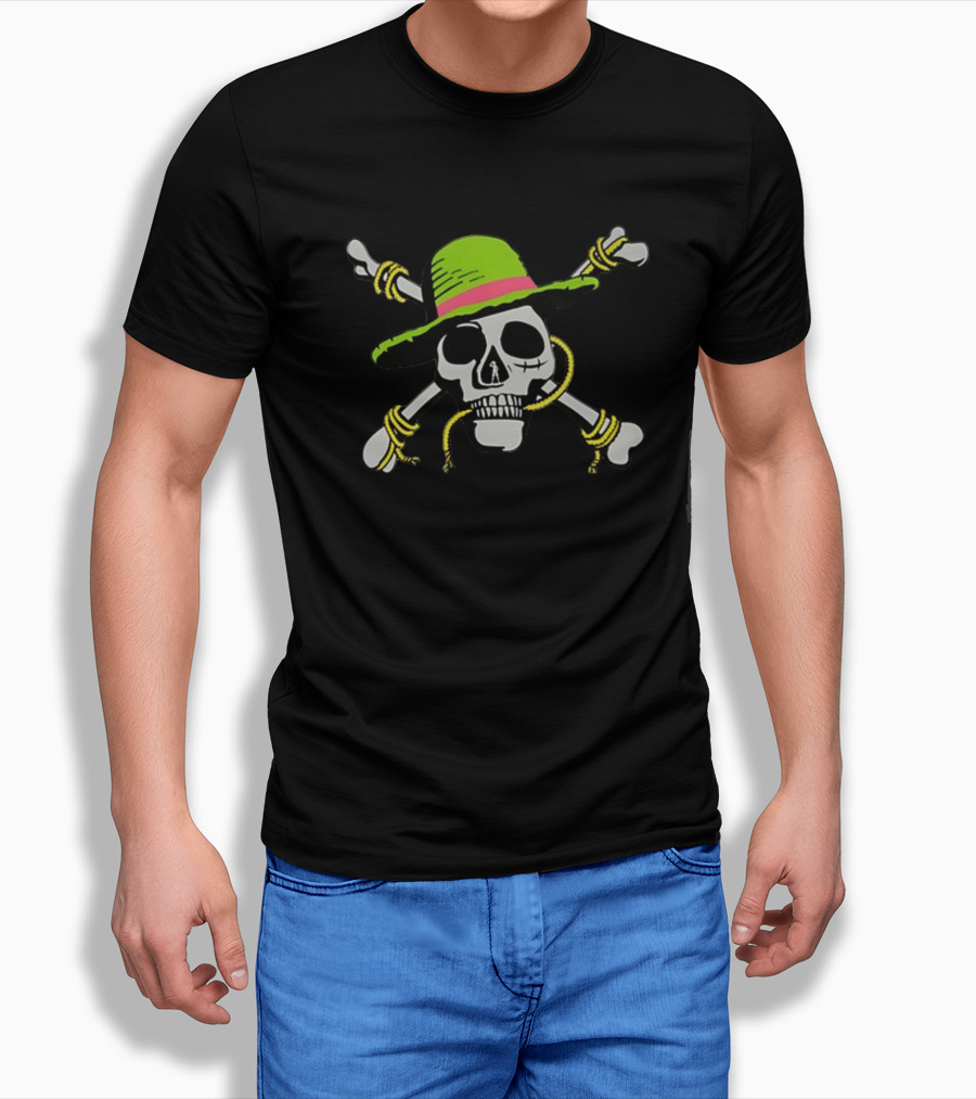 Skull Netfli X One Piece Adventure Luffy Iconic Straw Hat Crossbones T-Shirt