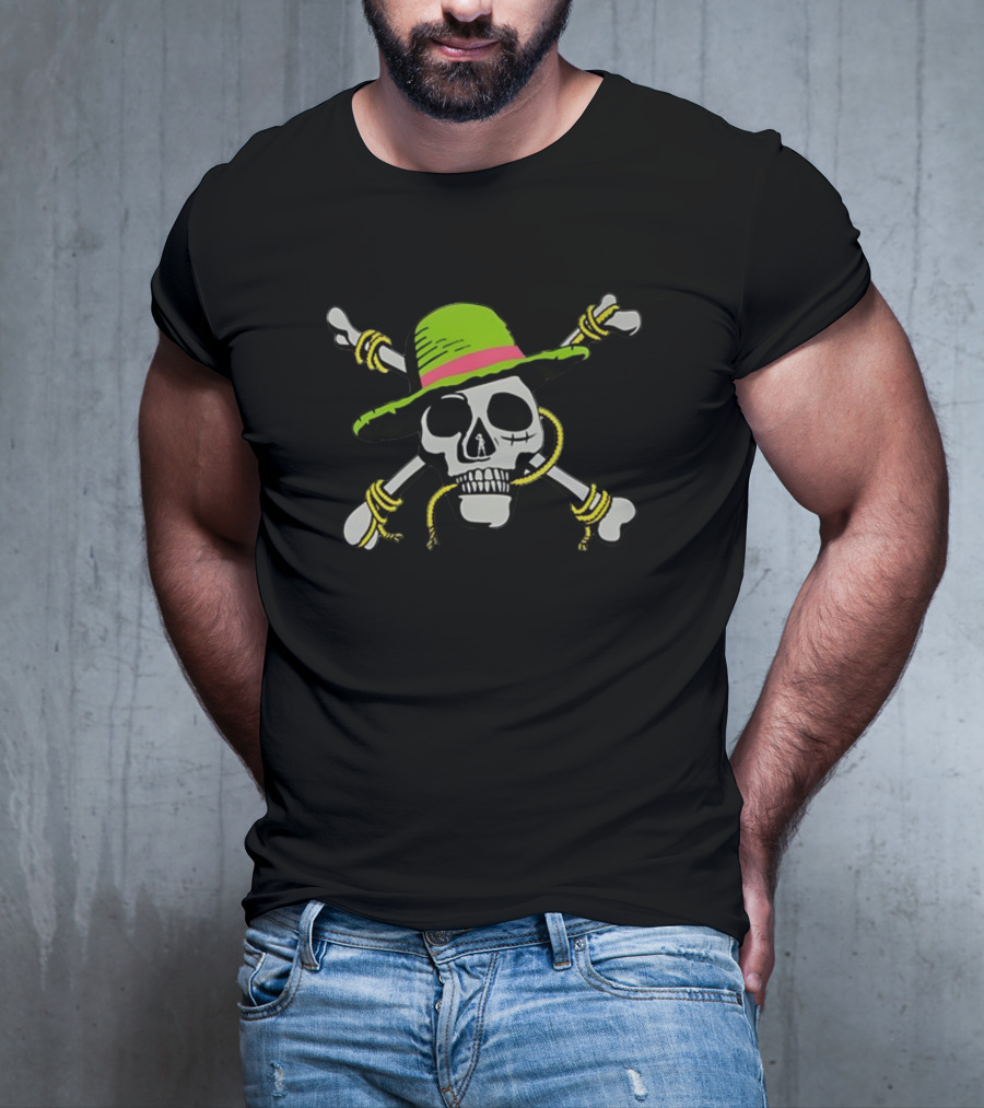 Skull Netfli X One Piece Adventure Luffy Iconic Straw Hat Crossbones T-Shirt