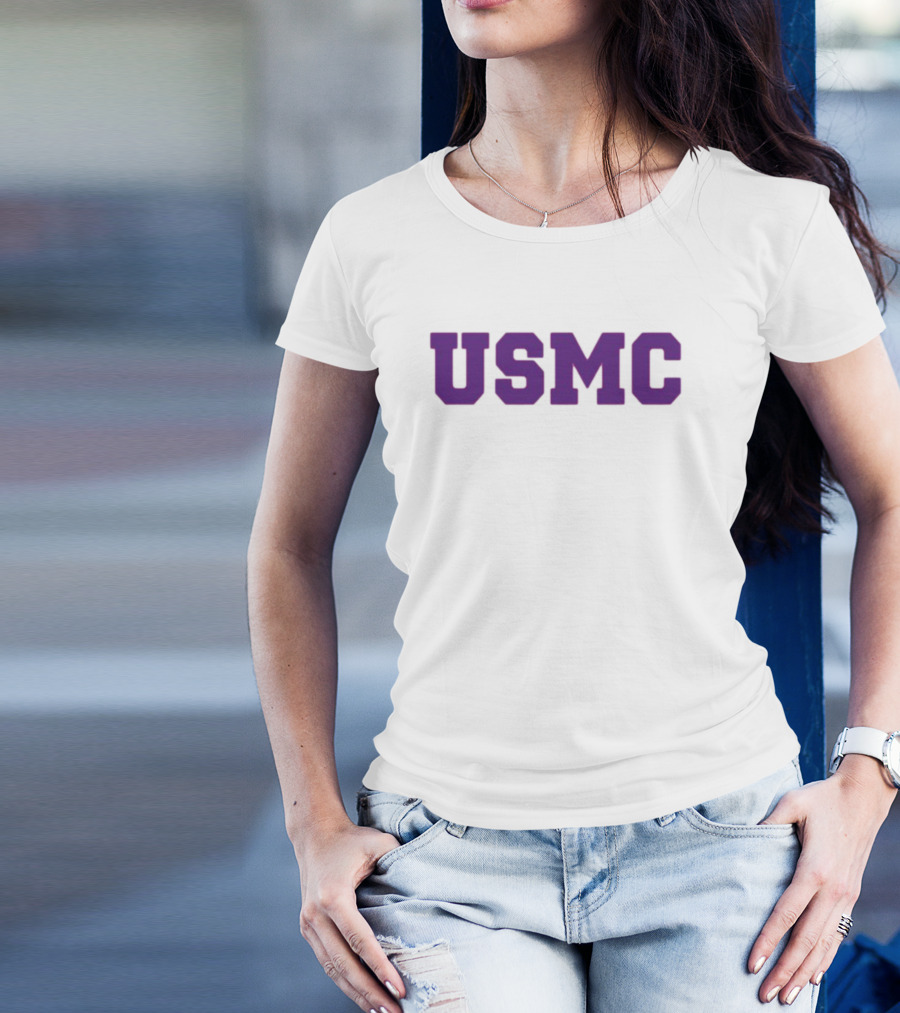 James Carville USMC Purple Bold Letters T-Shirt