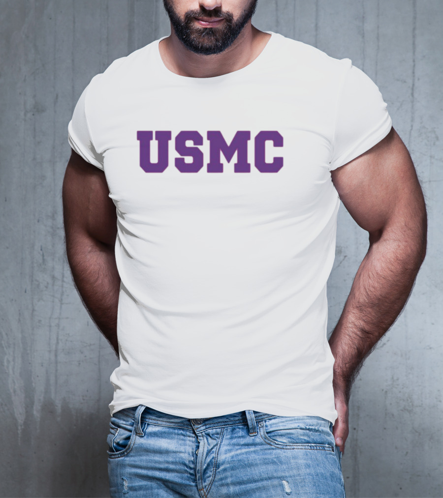 James Carville USMC Purple Bold Letters T-Shirt