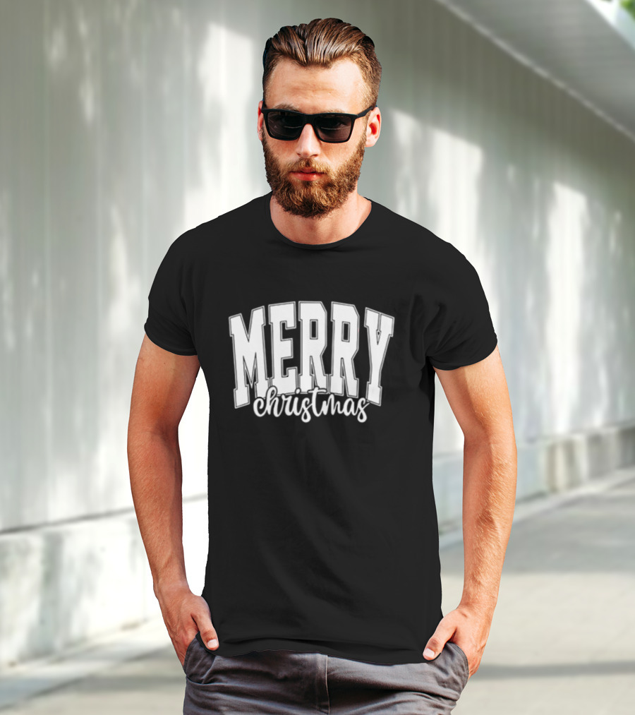 Merry Christmas Simple Classic Bold Festive Text T-Shirt