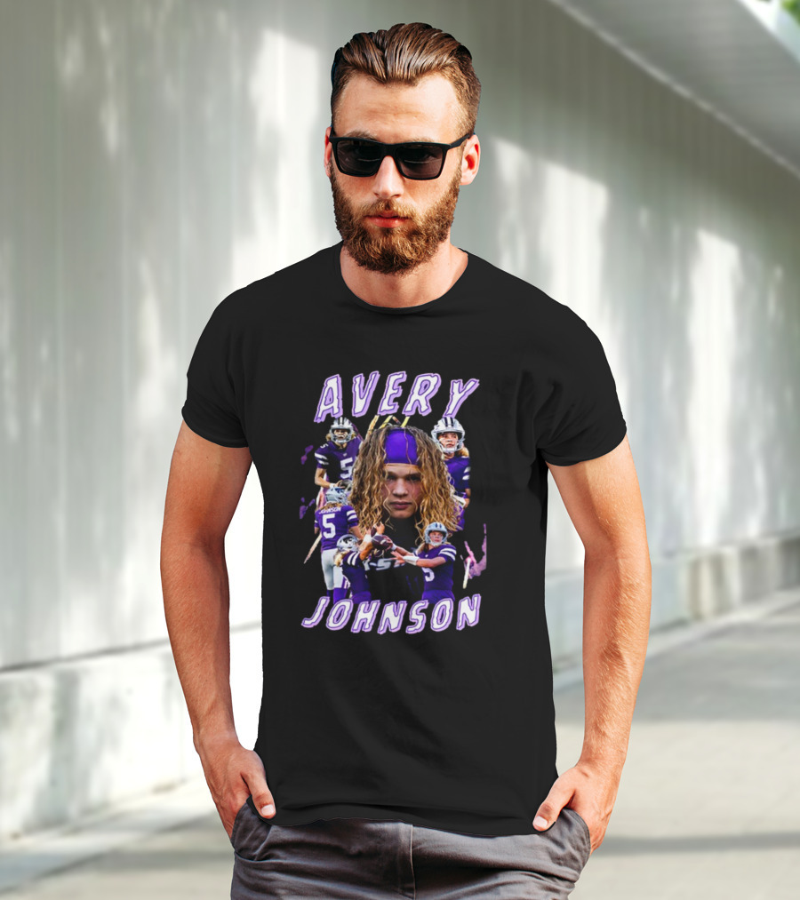 Avery Johnson Football Player Purple Jersey Action Images T-Shirt