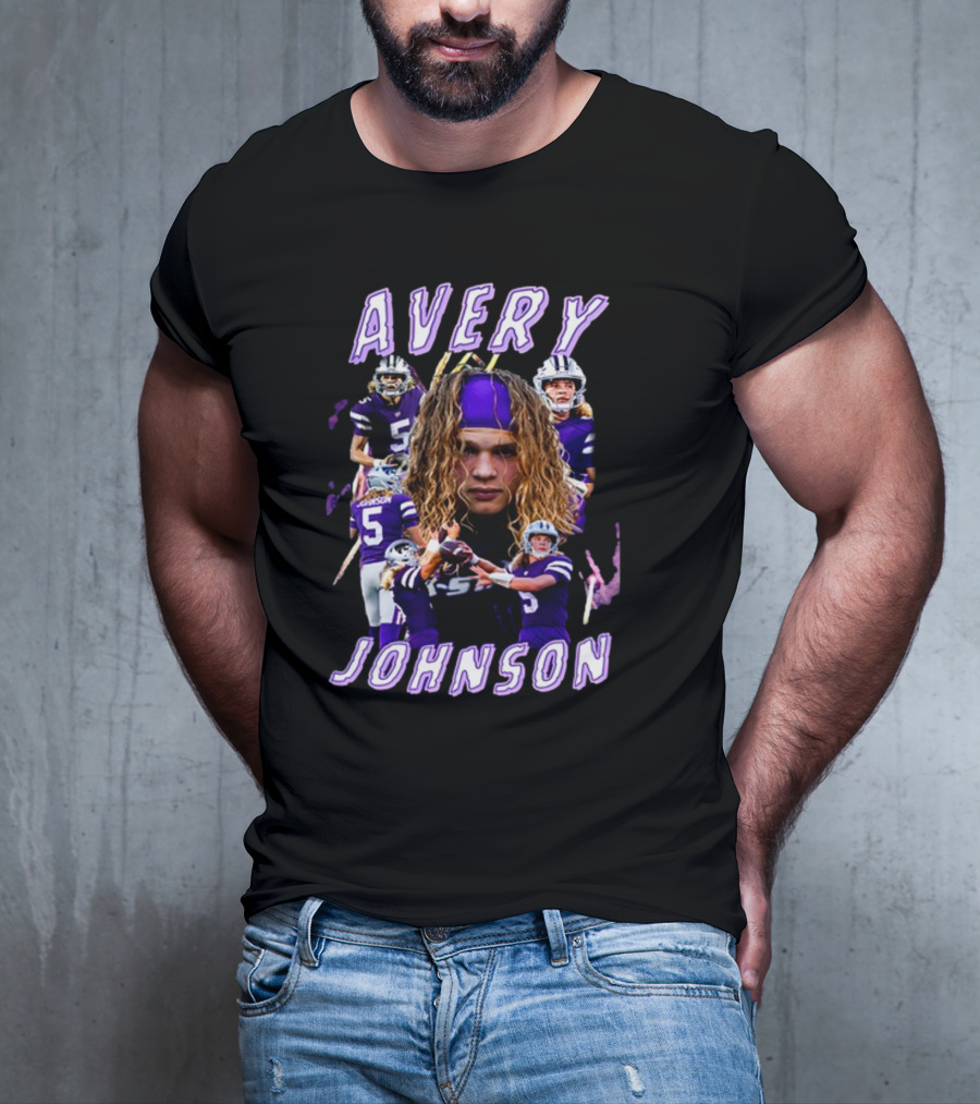 Avery Johnson Football Player Purple Jersey Action Images T-Shirt