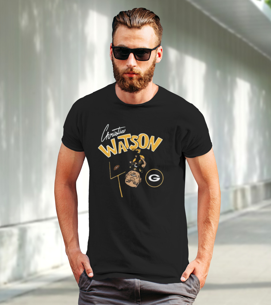 Christian Watson Football Touchdown Celebration Green Bay Pack T-Shirt
