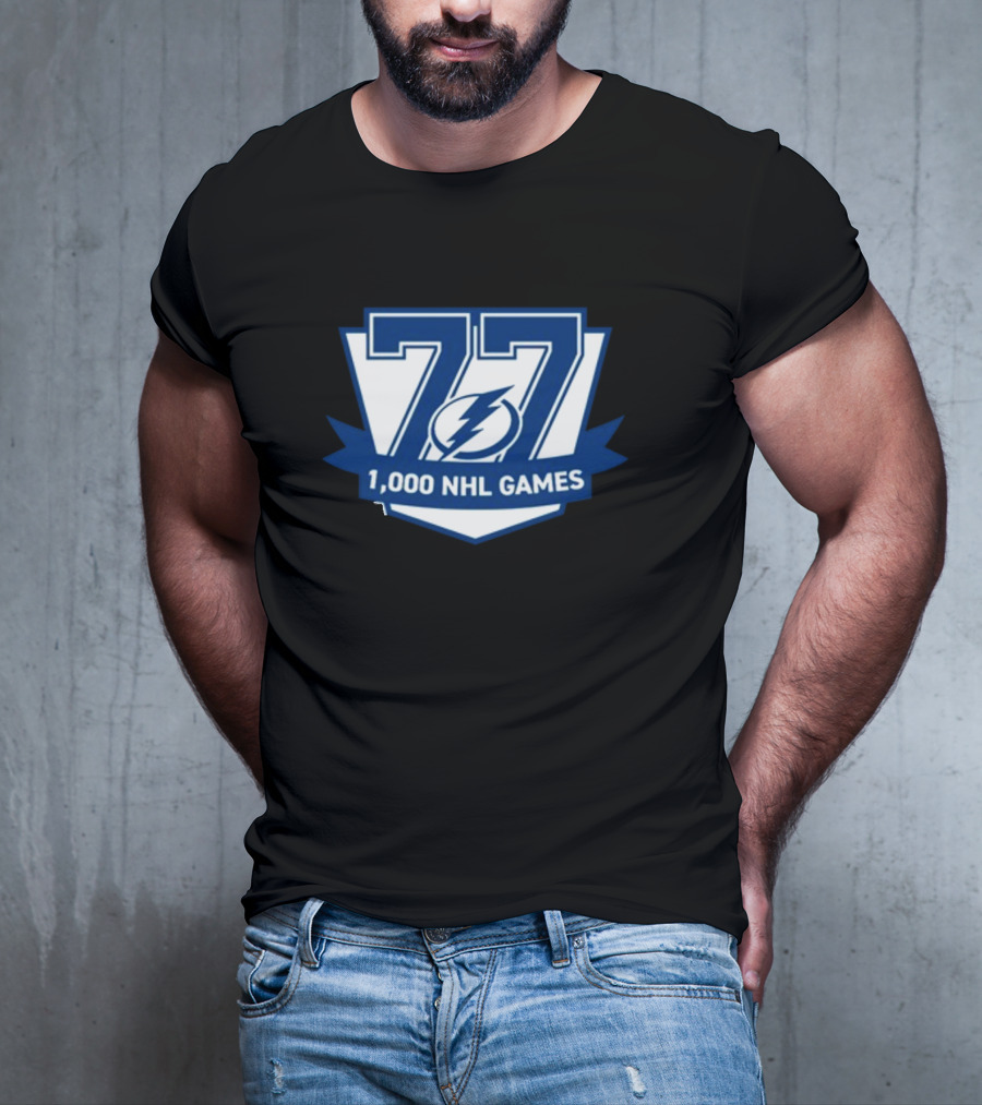 Gabby Shirley Victor Hedman 77 1,000 NHL Games T-Shirt