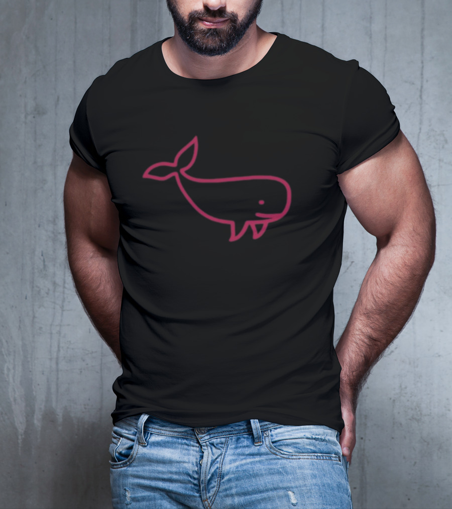 Awhalefact Big Whale Line Drawing T-Shirt