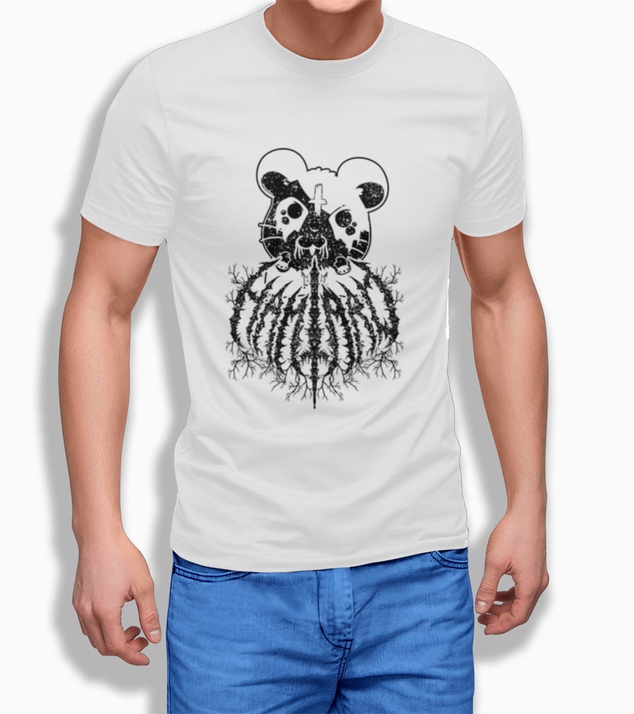 Heavy Metal Hamtrao Dark Metal Style Hamster Symbol And Text T-Shirt
