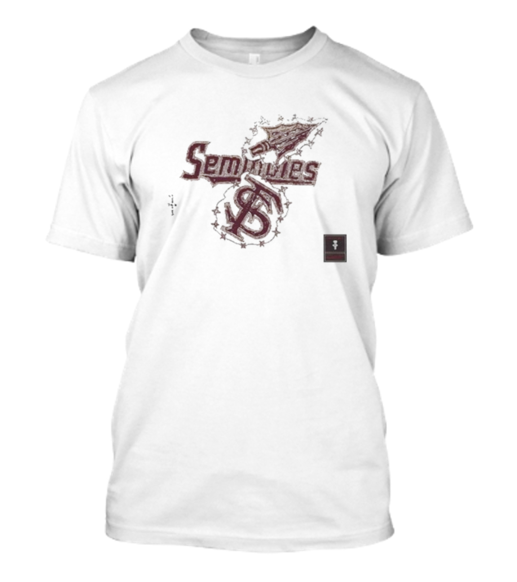 Travis Scott Cj X M&N X Florida State University Seminoles Hand Drawn T-Shirt