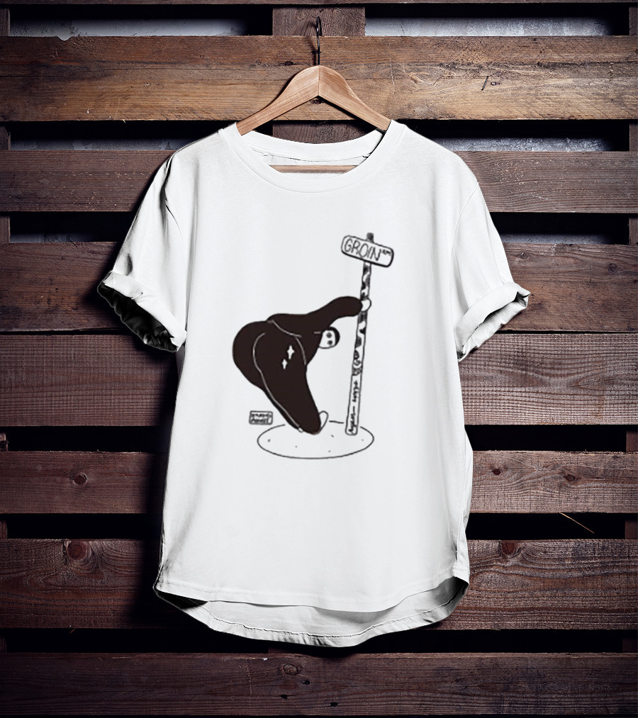 Groin Street Sign With Bandaged Steak Character By Rpwp T-Shirt