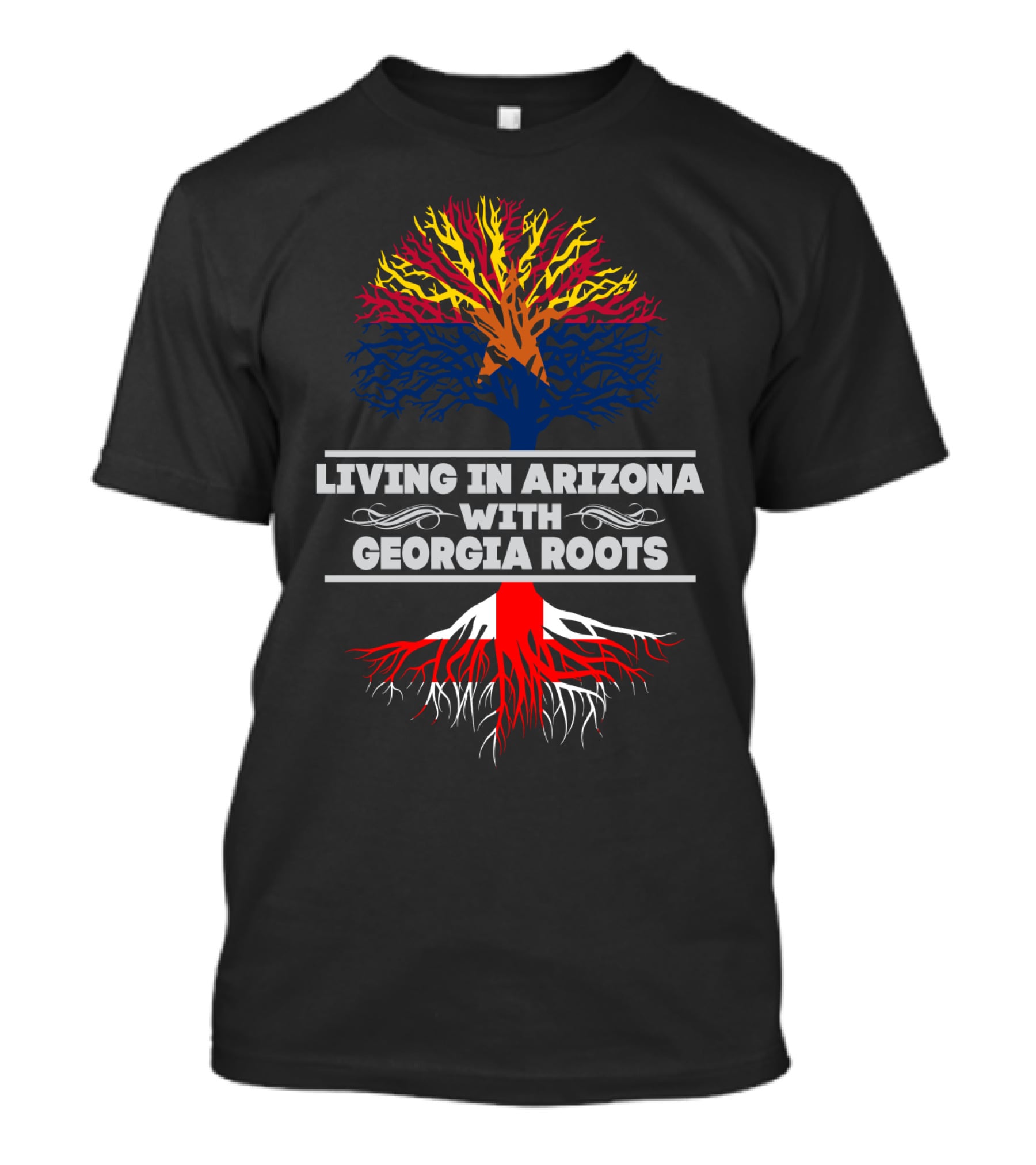 Arizona And Georgia Pride: Blending State Roots With Symbolic Tree T-Shirt