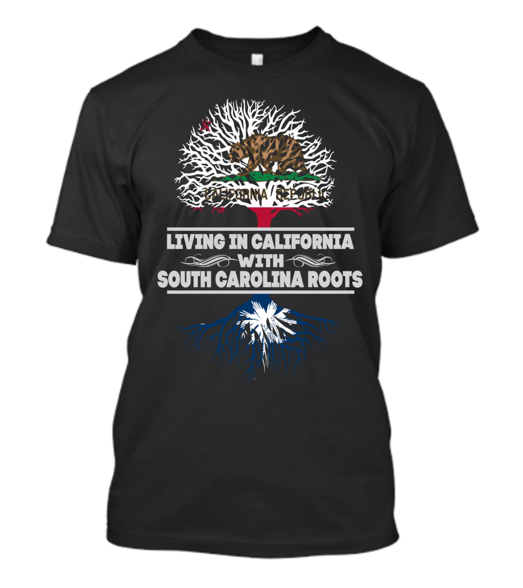 Dual Identity: California Republic Heritage With Deep South Carolina Roots Connection T-Shirt