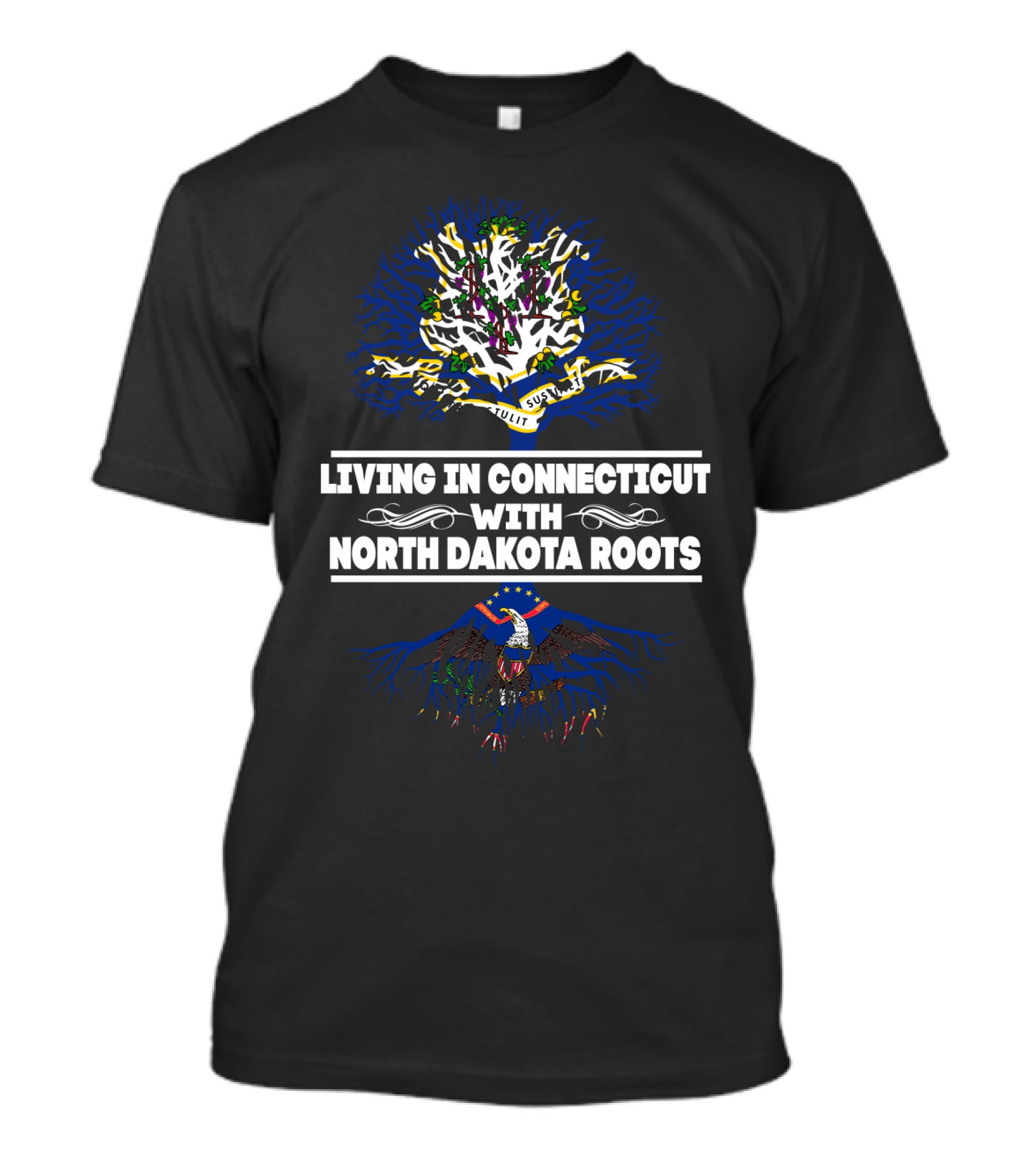 Living In Connecticut With Deep North Dakota Roots Embracing State Heritage Symbols T-Shirt