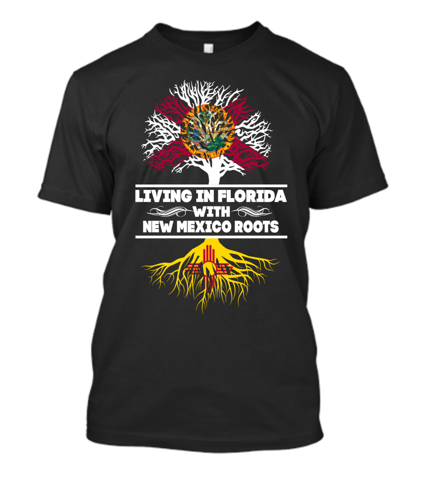 Florida Living With Deep New Mexico Heritage Featuring Symbolic Tree T-Shirt
