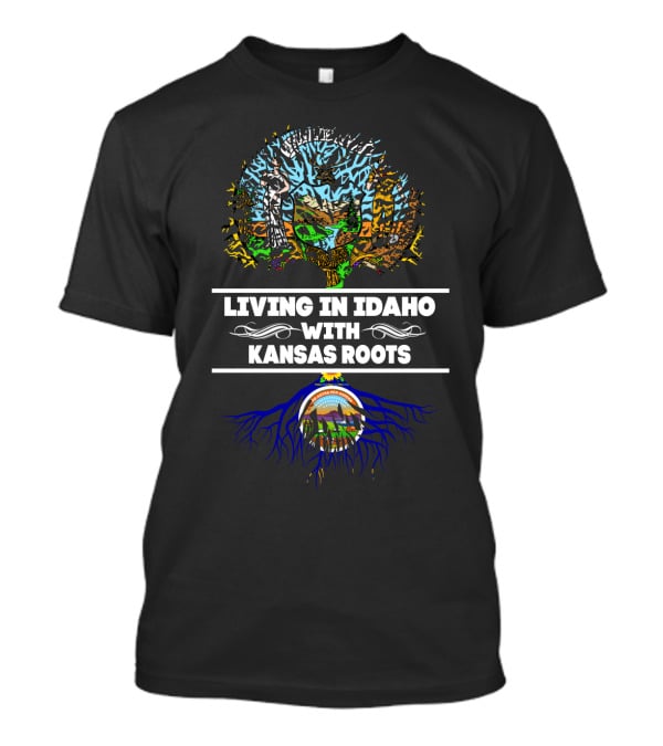 Idaho Living Kansas Roots Tree Art With State Symbols T-Shirt