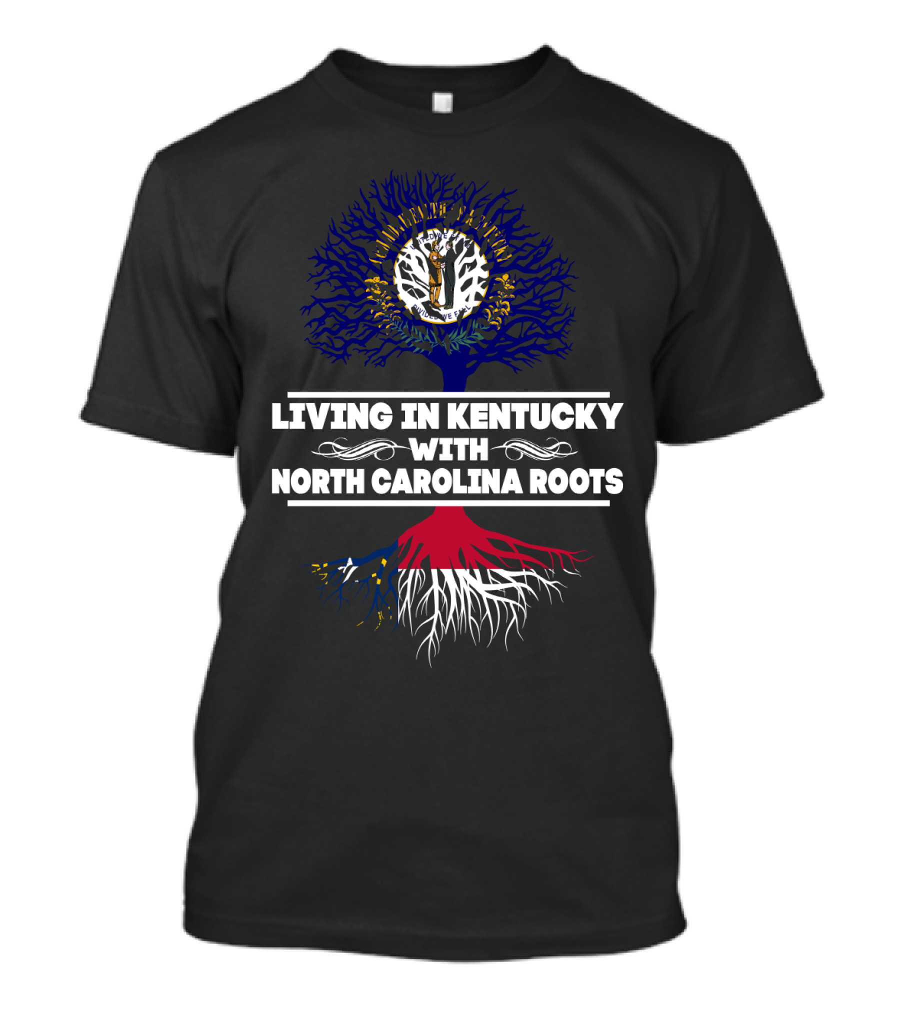 Kentucky Lifestyle Blended With Deep North Carolina Roots Tree T-Shirt