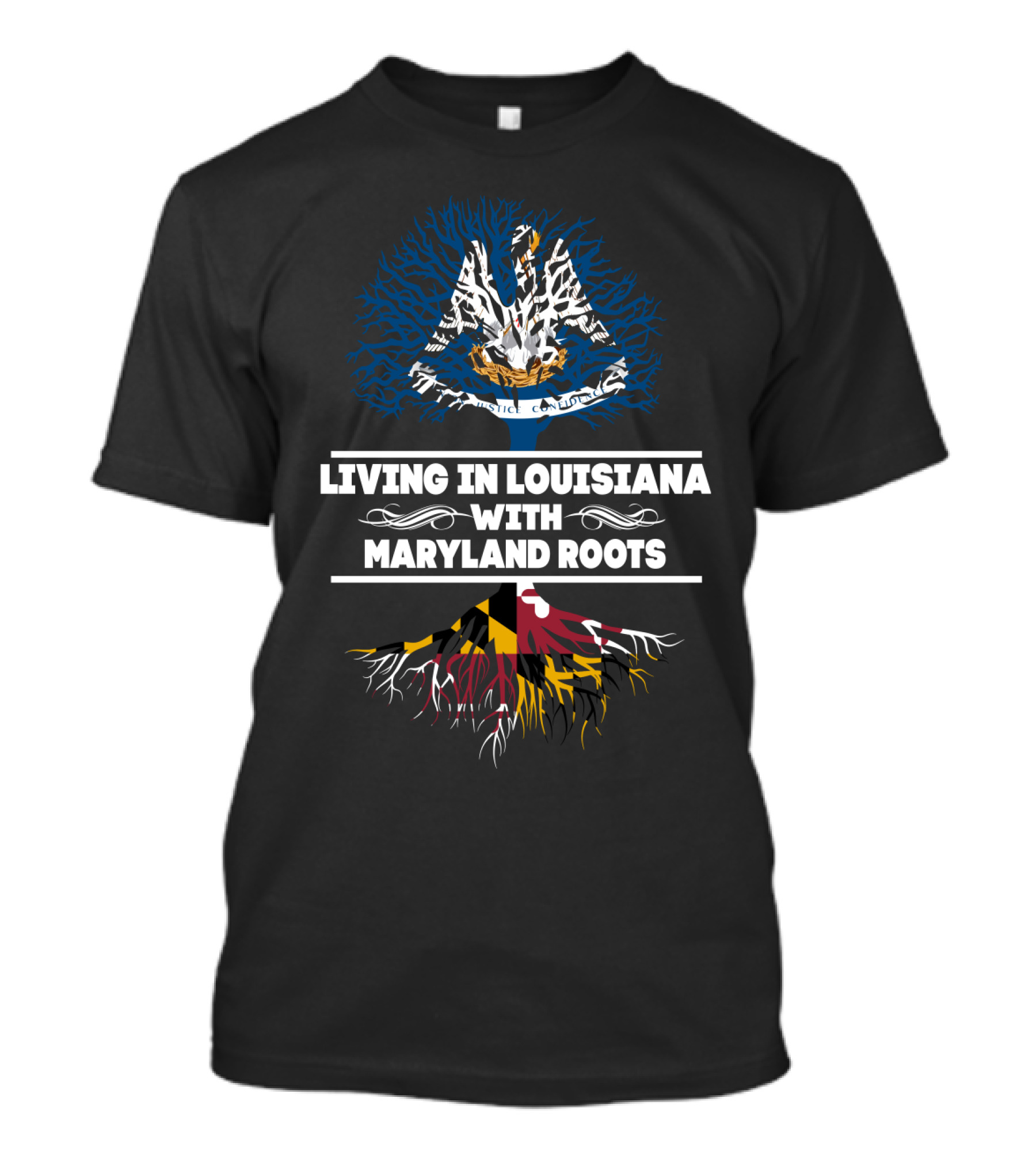 Louisiana Living With Deep Maryland Roots: Symbolic Tree T-Shirt