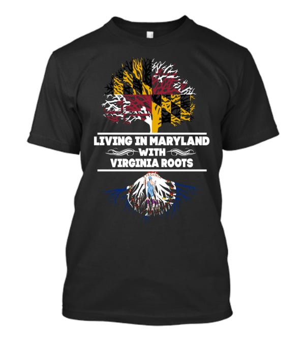 Maryland Pride Virginia Heritage Tree Design With State Flags T-Shirt