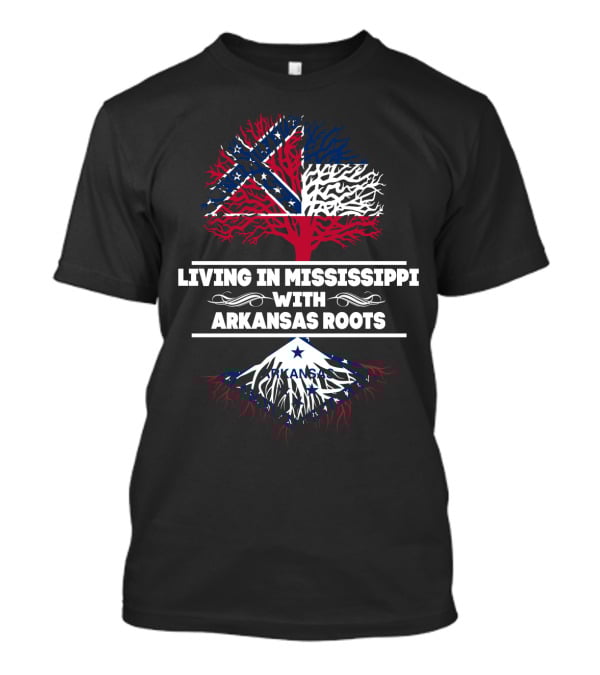 Mississippi Living Arkansas Roots Confederate Flag Tree T-Shirt