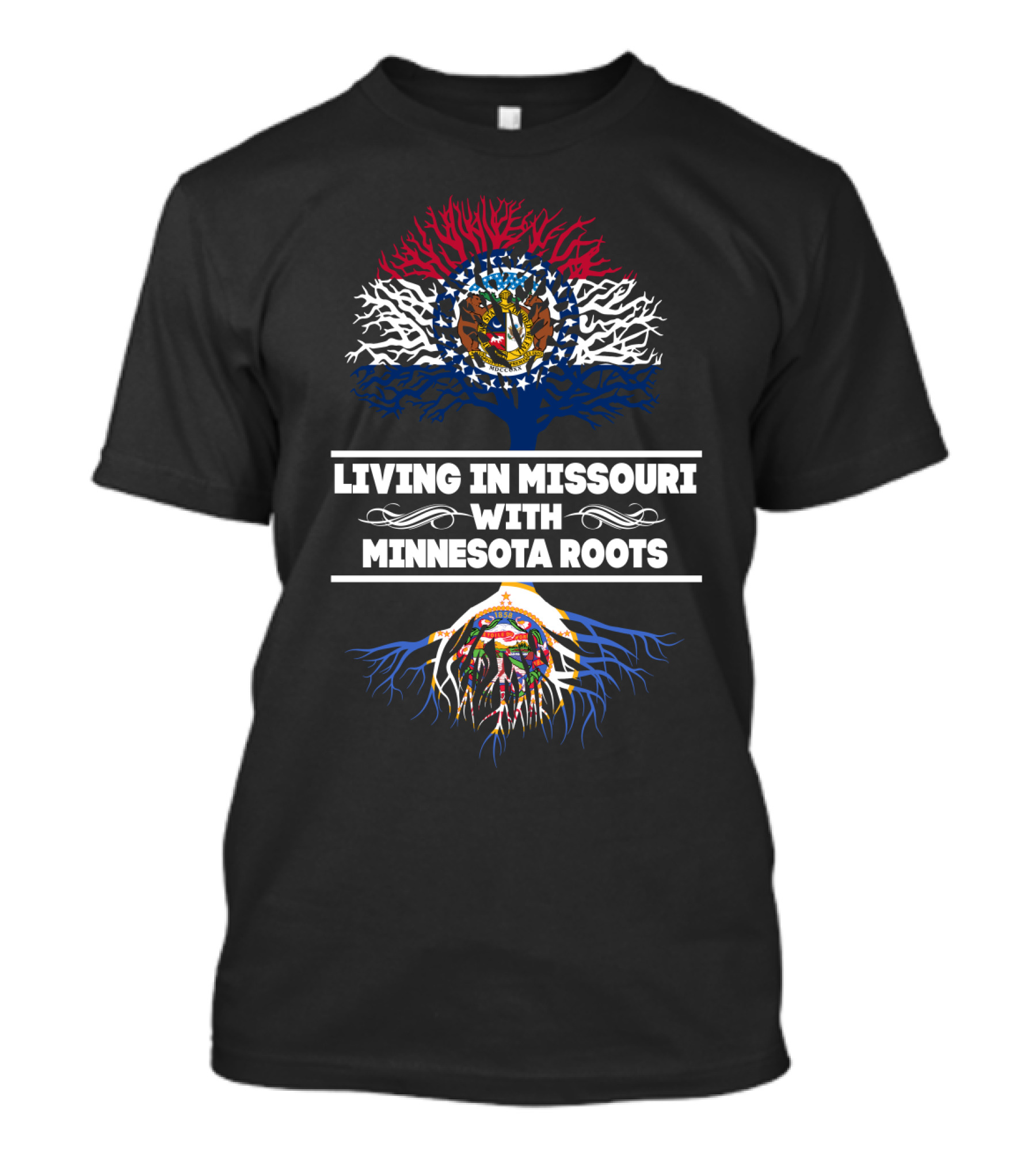 Missouri Pride Living With Deep Minnesota Roots State Flag Symbolism T-Shirt