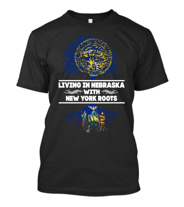 Nebraska Living With New York Roots State Pride Tree T-Shirt
