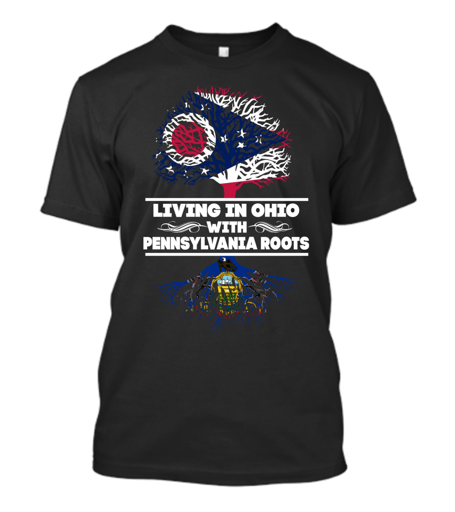 Ohio Flag Tree With Pennsylvania Roots Connection T-Shirt