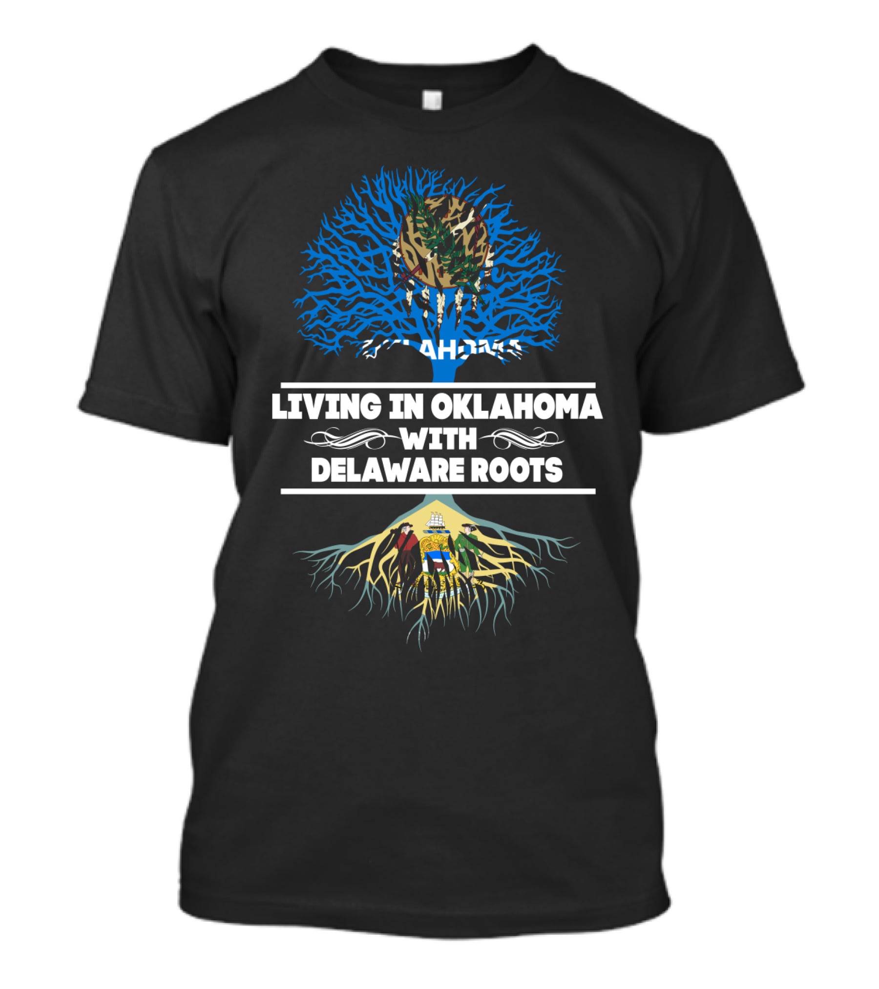 Oklahoma Pride With Delaware Heritage Tree T-Shirt