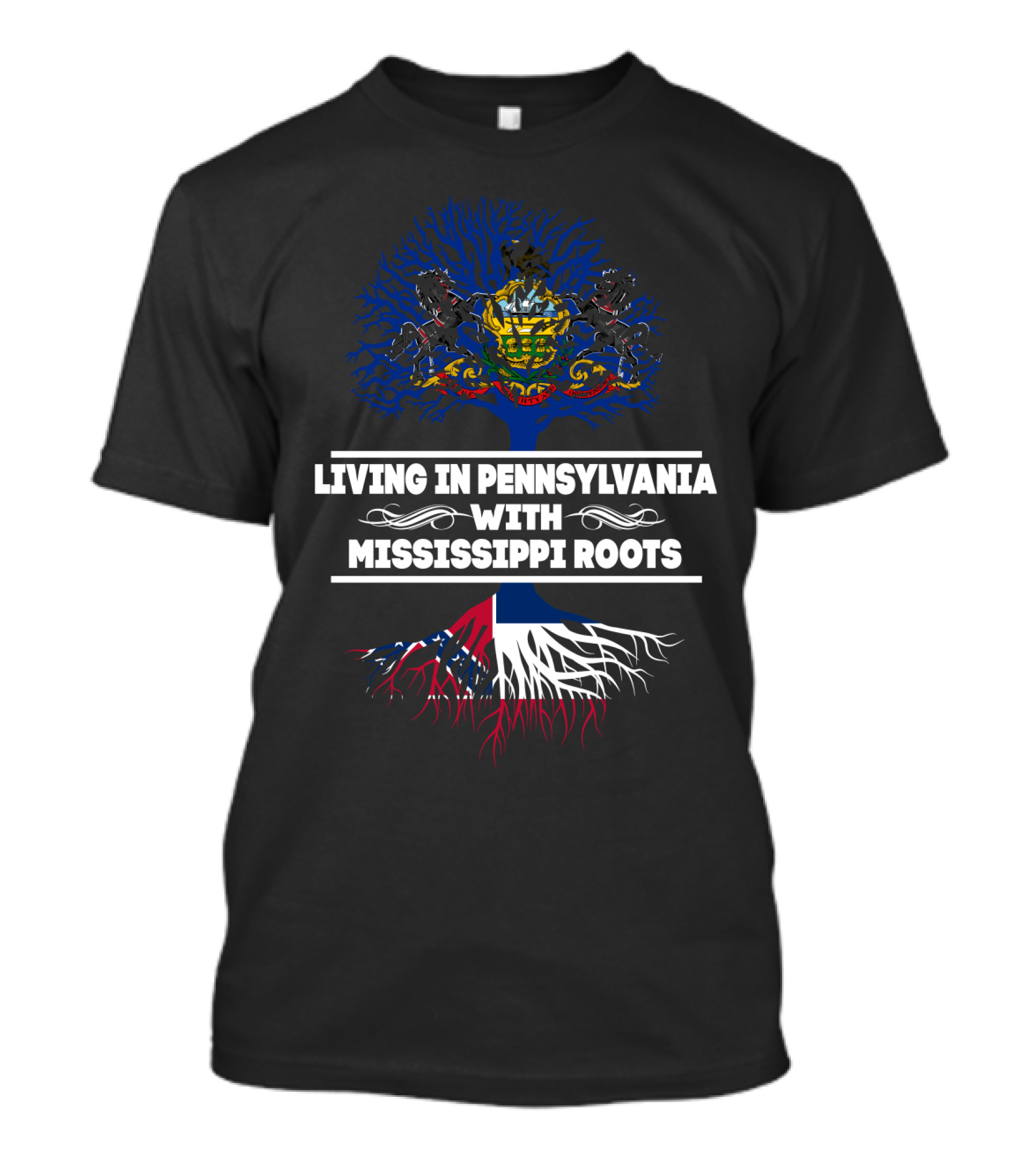 Pennsylvania Heritage Celebrating Mississippi Roots With State Symbolic Tree T-Shirt