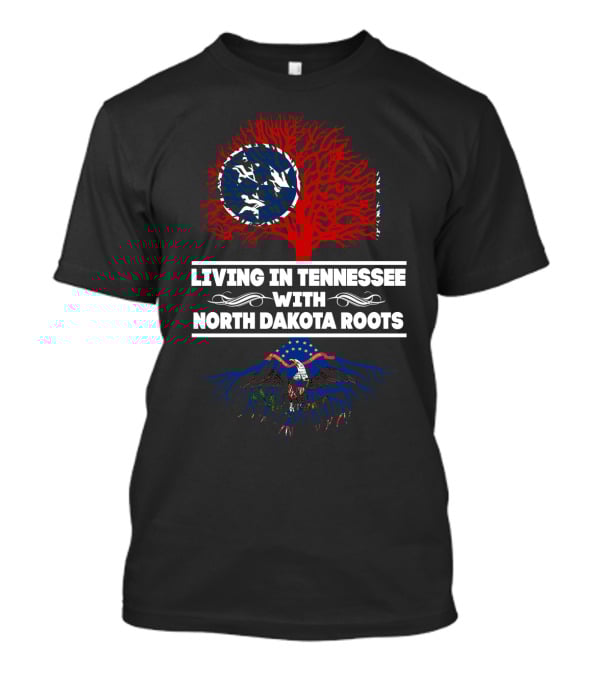 Dual Heritage Pride: Tennessee Living With North Dakota Roots Featuring State Symbols T-Shirt