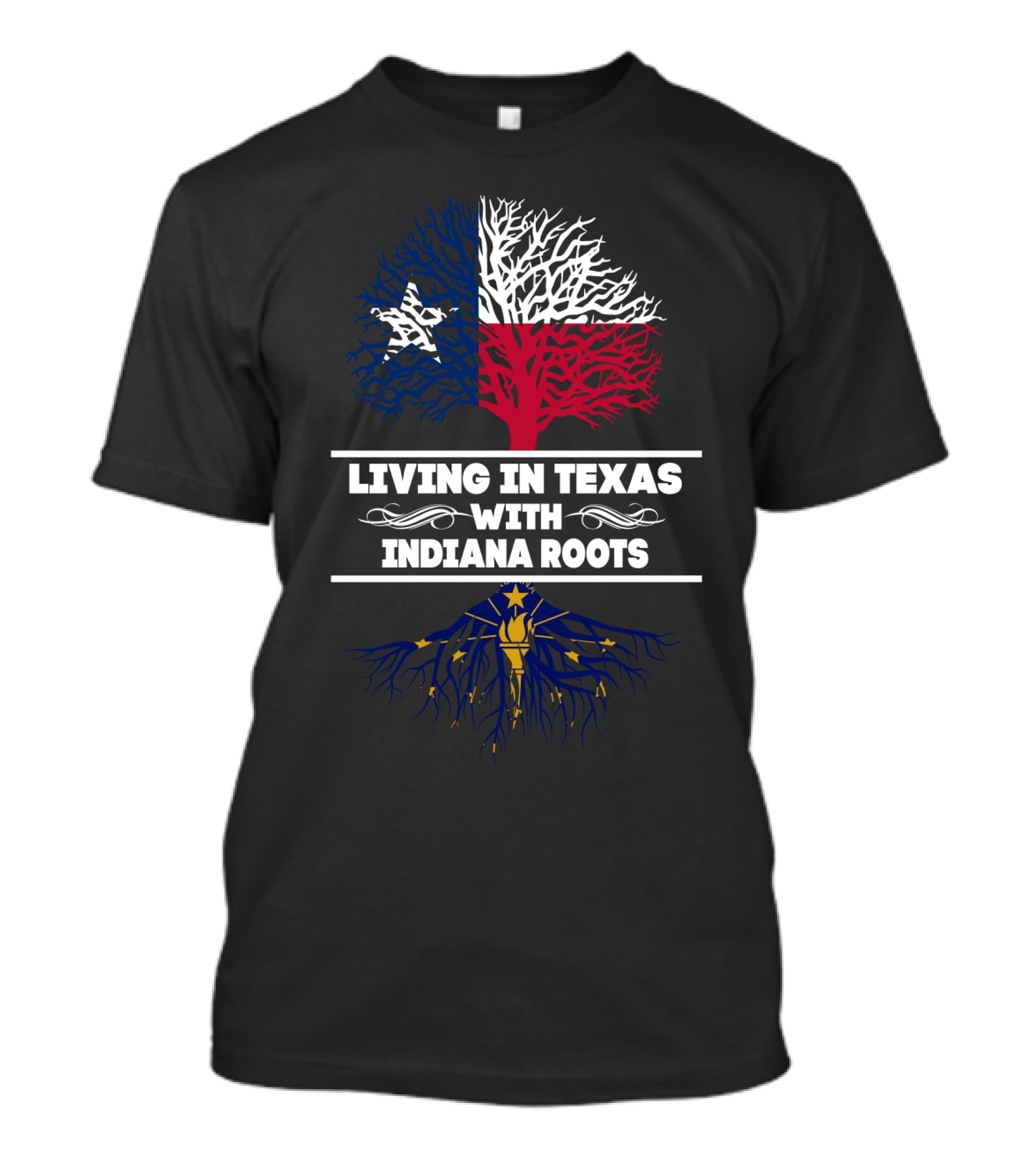Texas Pride Tree With Indiana Heritage Roots T-Shirt