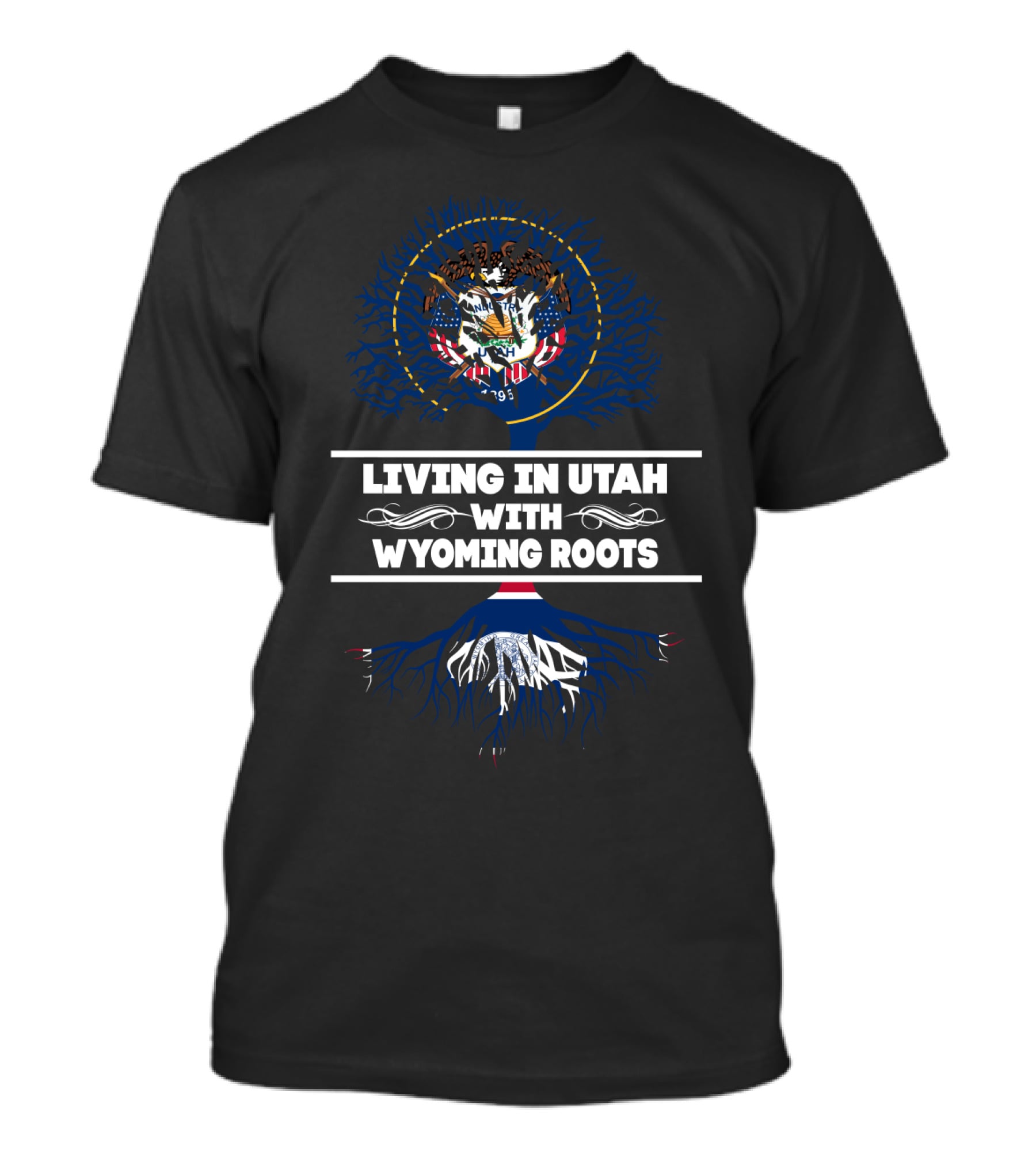 Utah Living With Deep Wyoming Roots Symbolized By State Seals Of 1893 T-Shirt
