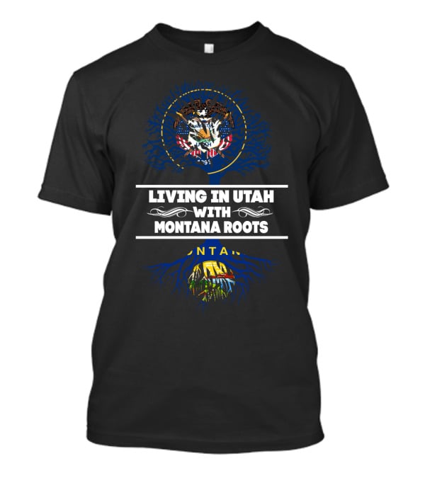 Utah State Emblem With Montana Roots Theme Featuring Eagle And Tree T-Shirt