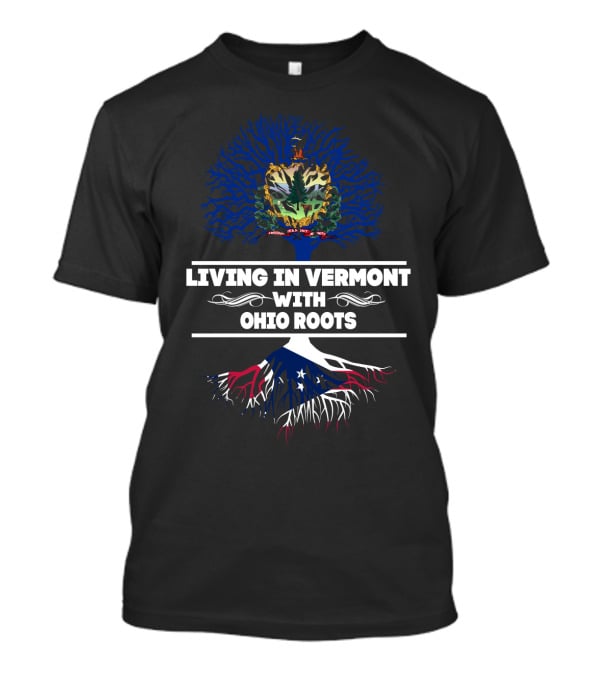 Vermont Living Ohio Roots Pride Tree With State Symbols T-Shirt