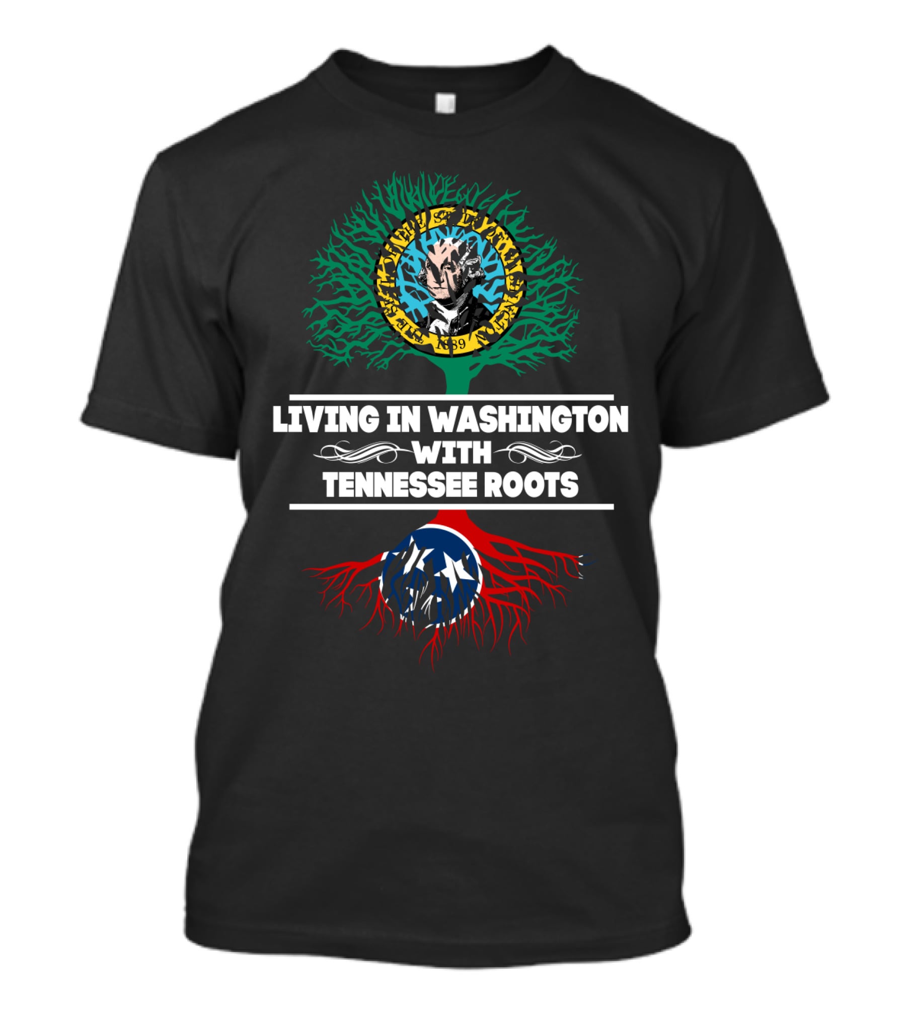 Sturgis Buffalo Chip 1989 Biker Design Living In Washington With Tennessee Roots And Tree T-Shirt