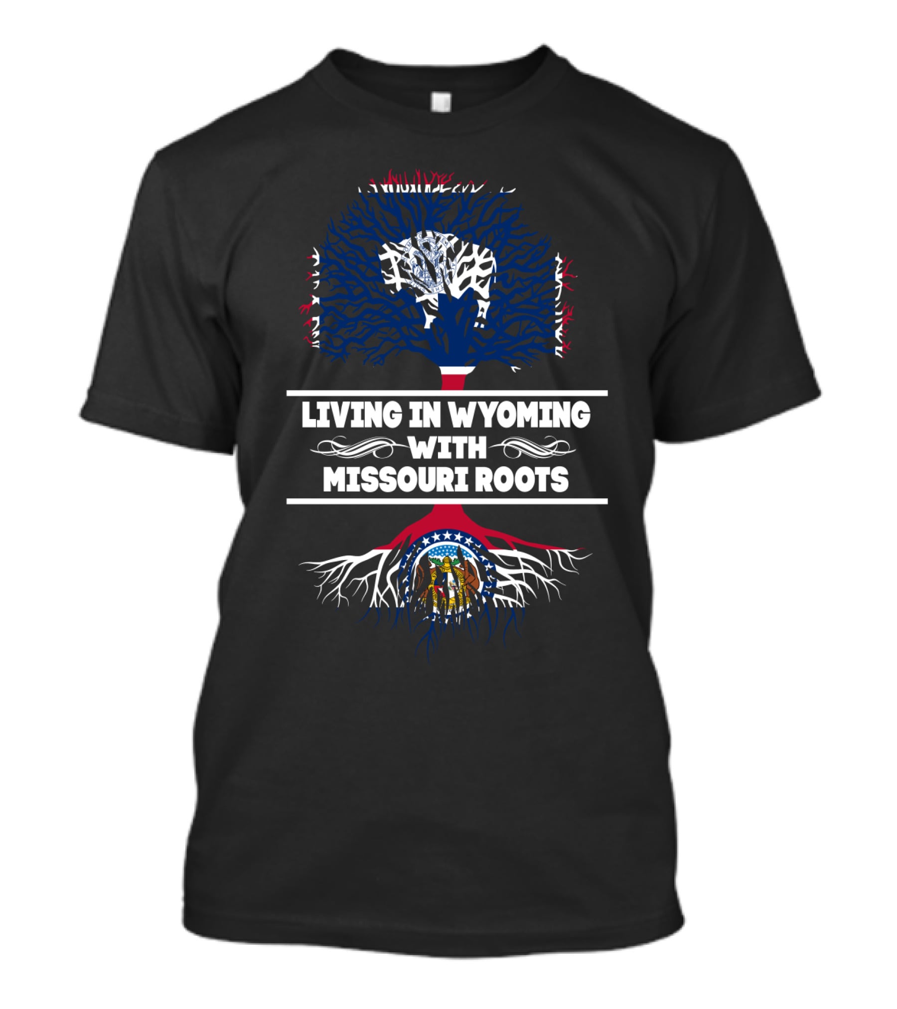 Wyoming Lifestyle While Celebrating Deep Missouri Heritage With State-Themed Tree T-Shirt