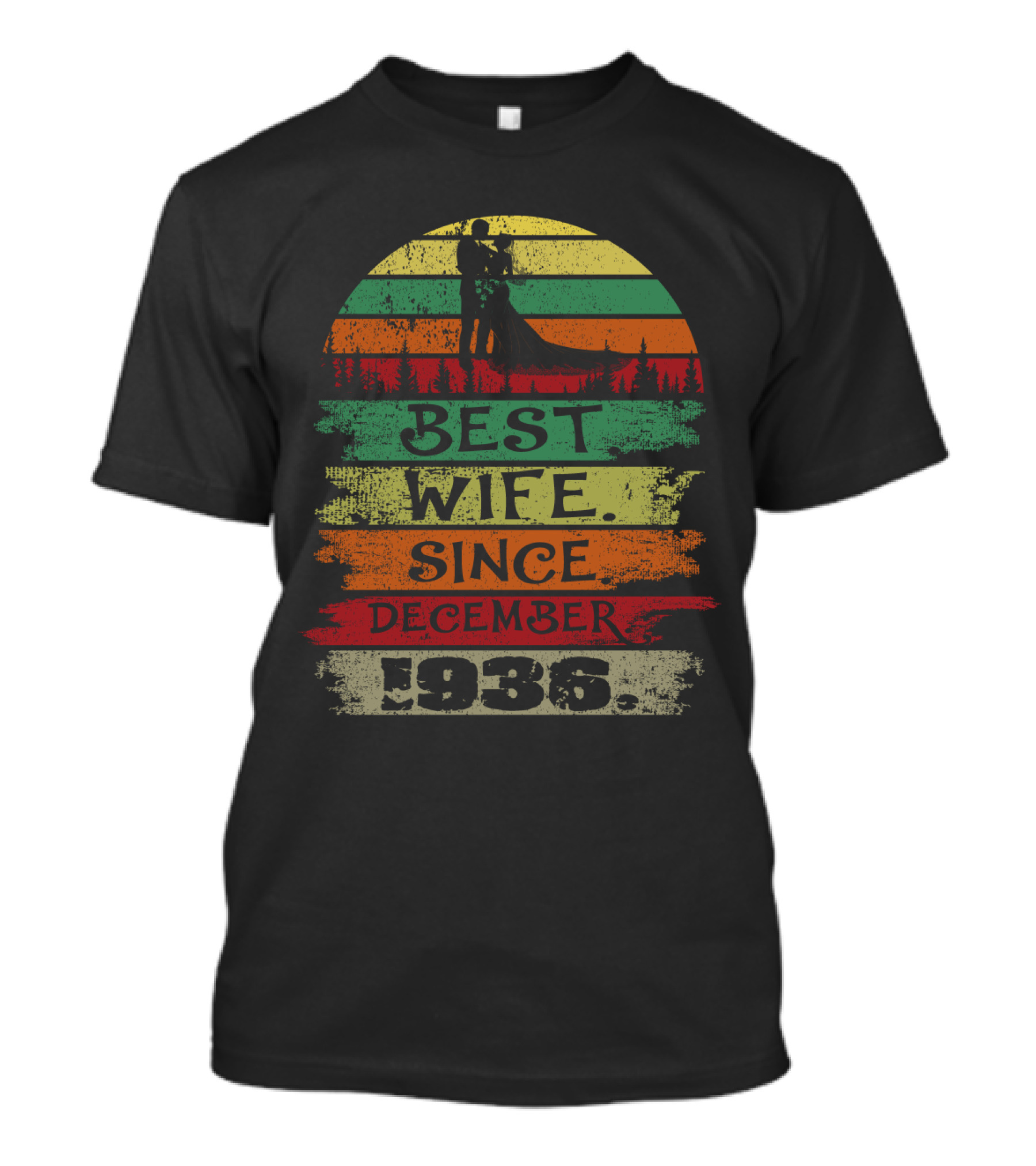 Best Wife Since December 1936 Vintage Sunset T-Shirt