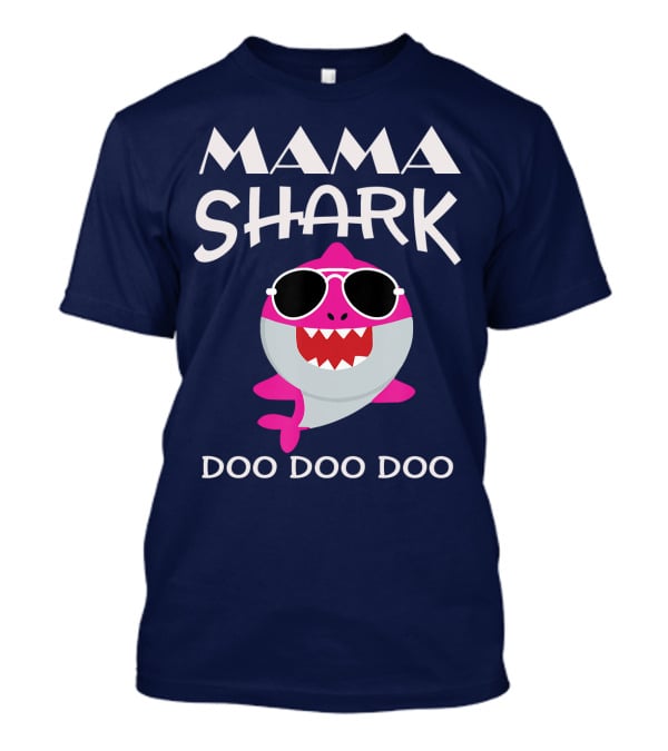 Mama Shark Doo Doo Doo Sunglasses Cartoon T-Shirt