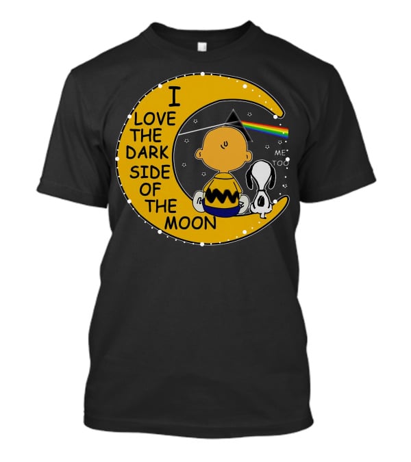 I Love The Dark Side Of The Moon Charlie Brown Snoopy Rainbow Prism Moon T-Shirt