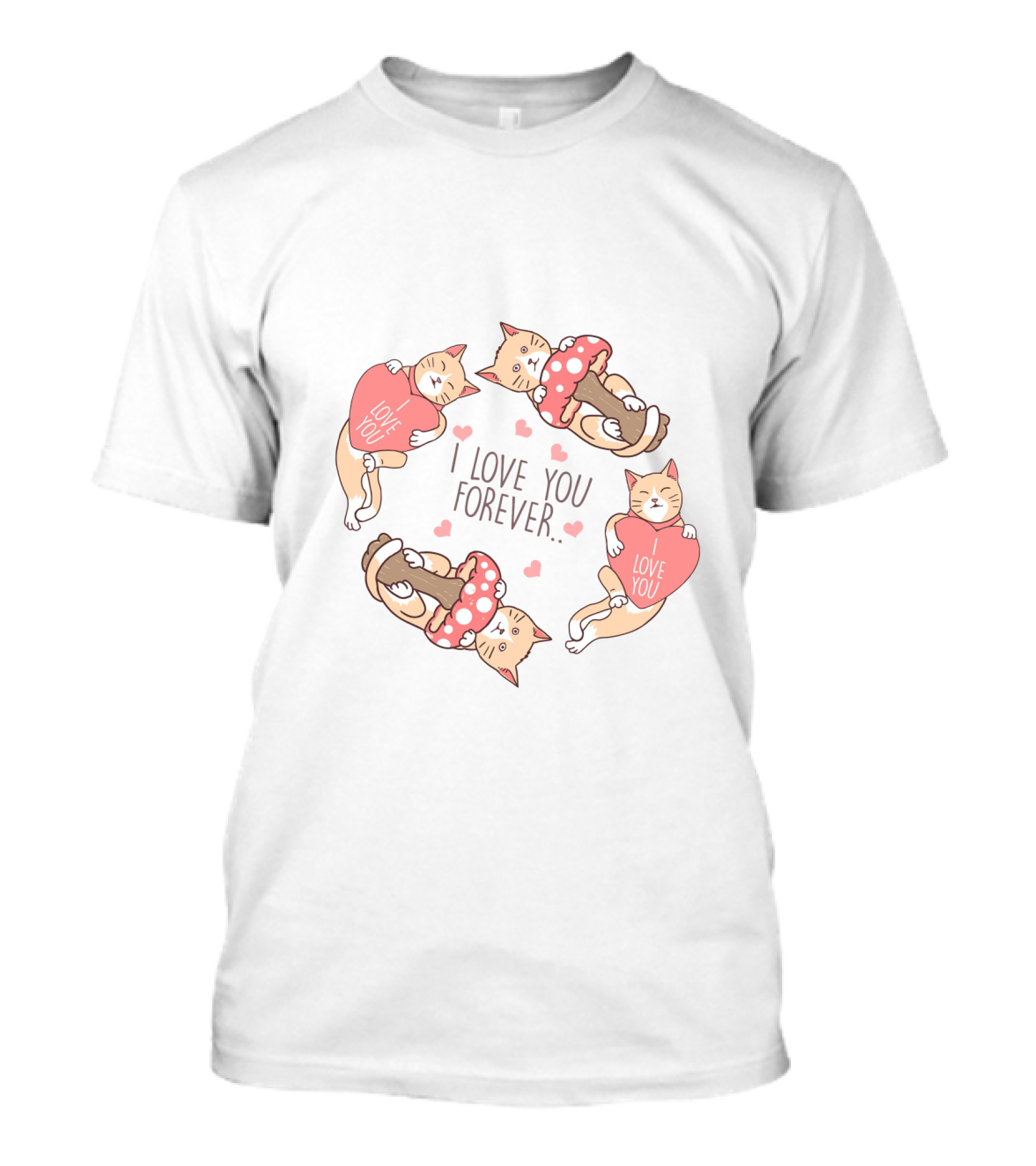 I Love You Forever Cat Mushroom Love T-Shirt