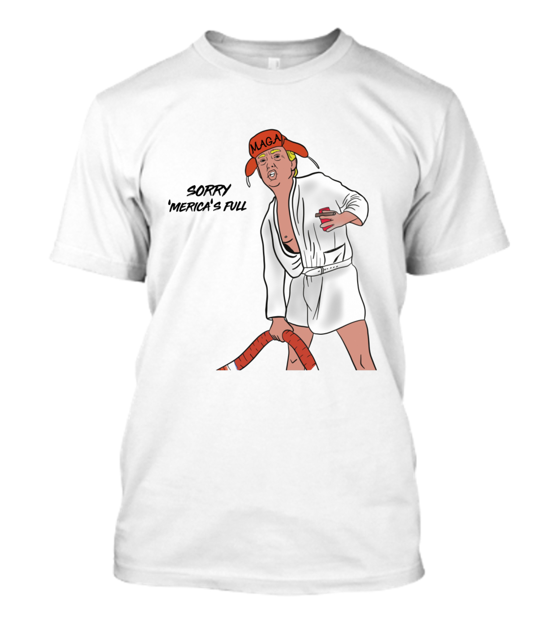 Sorry Merica's Full MAGA Christmas T-Shirt