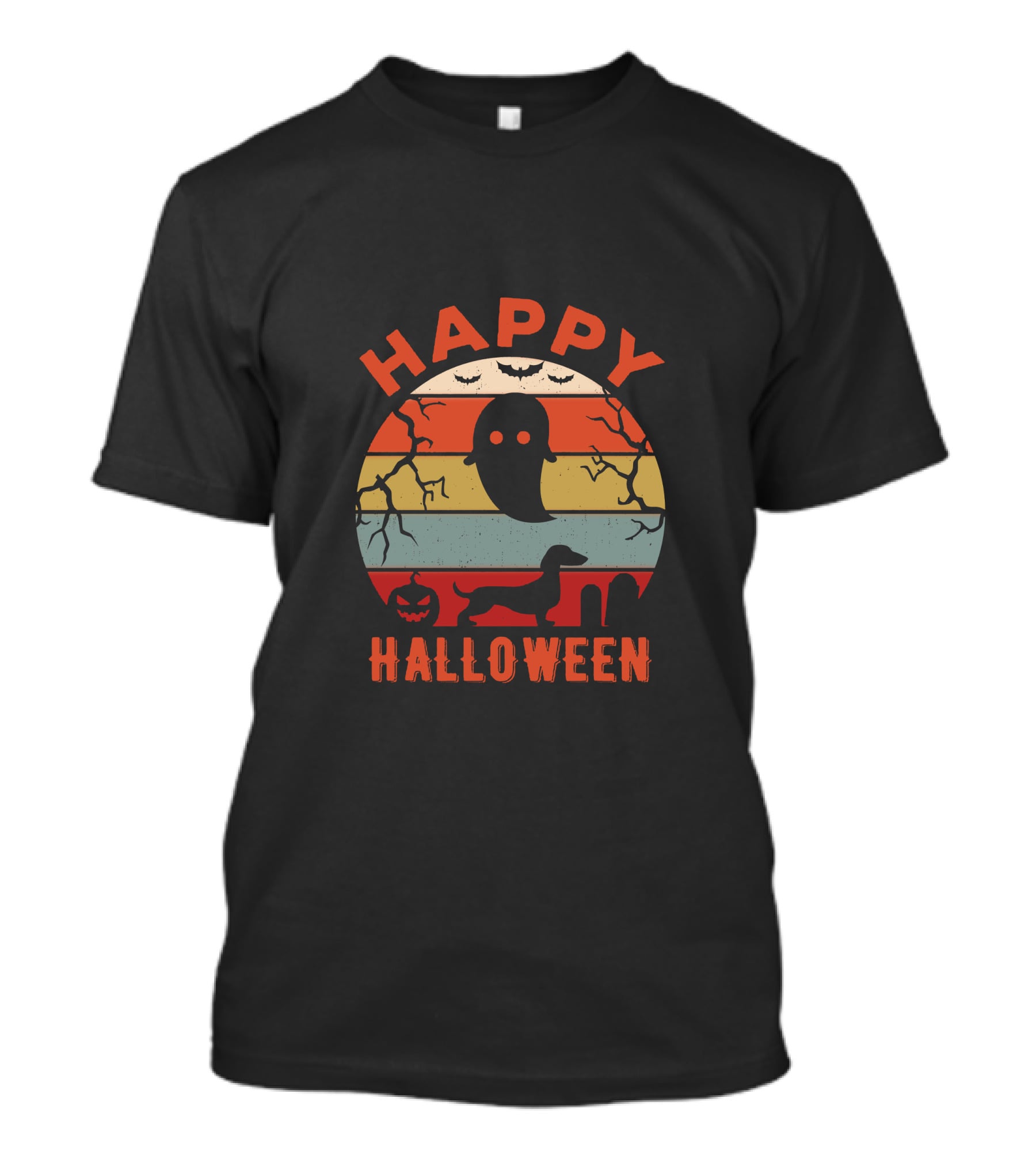 Happy Halloween Dachshund Ghost Pumpkin T-Shirt