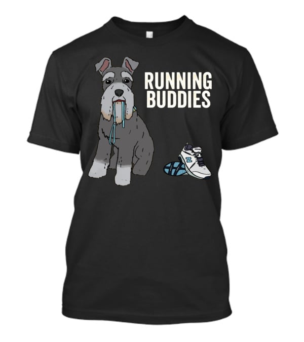 Schnauzer Running Buddies With Athletic Shoes And Laces T-Shirt