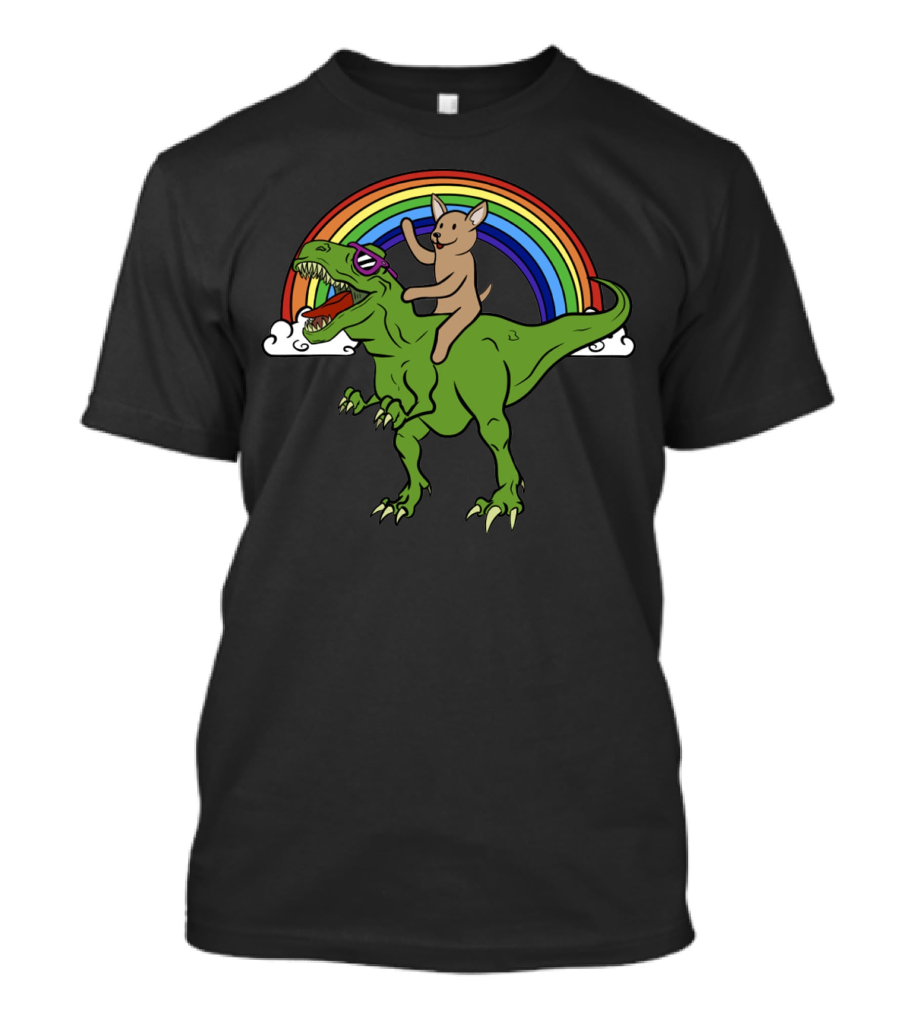 Chihuahua Riding Dinosaur T-Shirt