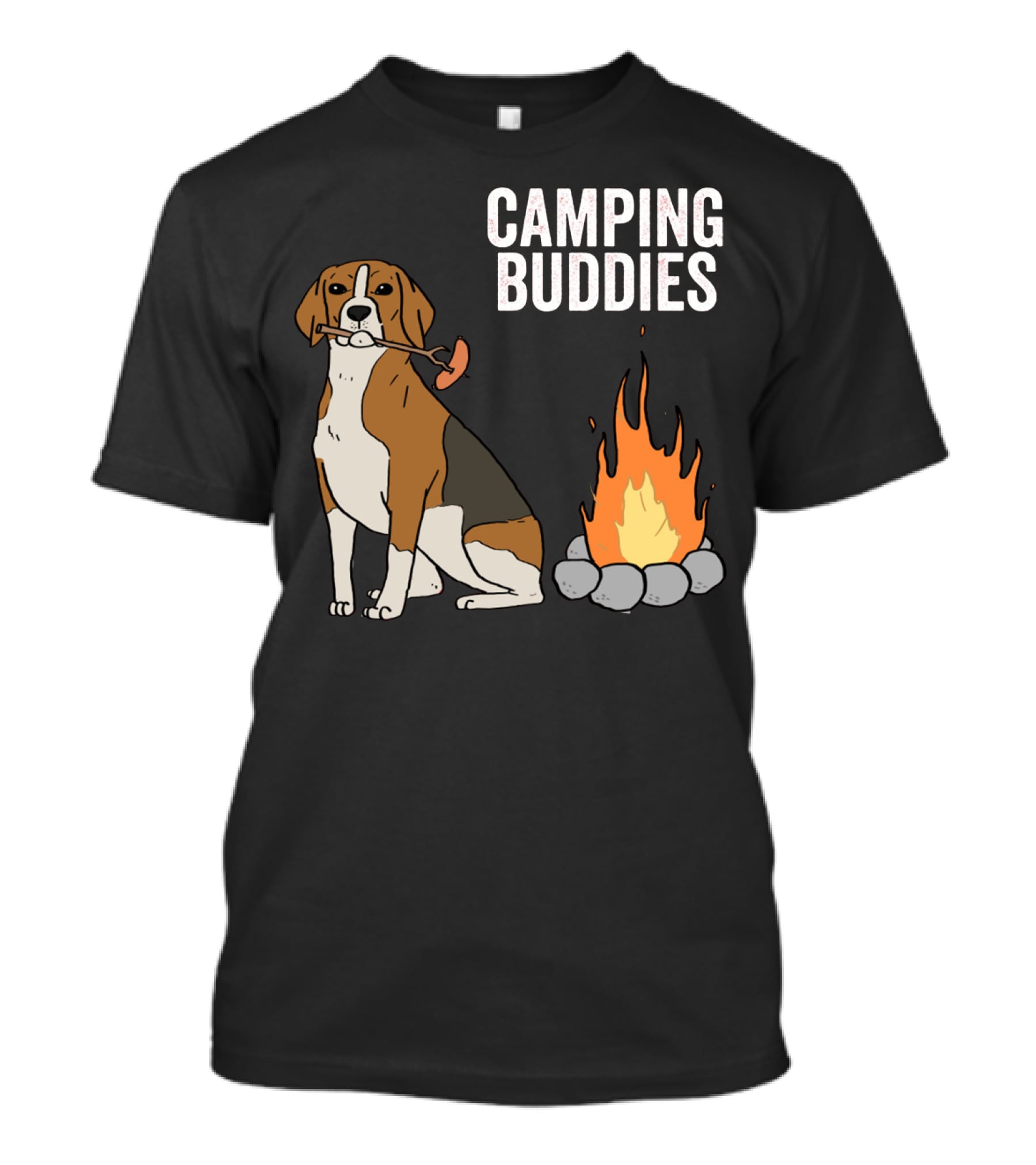 CAMPGROUND ADVENTURE WITH BEAGLE AND CAMPFIRE BUDDIES T-Shirt