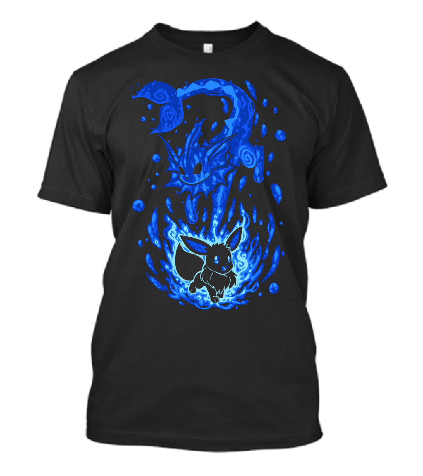 EVOLUTION POKEMON VAPOREON EEVEE TRANSFORMATION BLUE WATERSPLASH T-Shirt