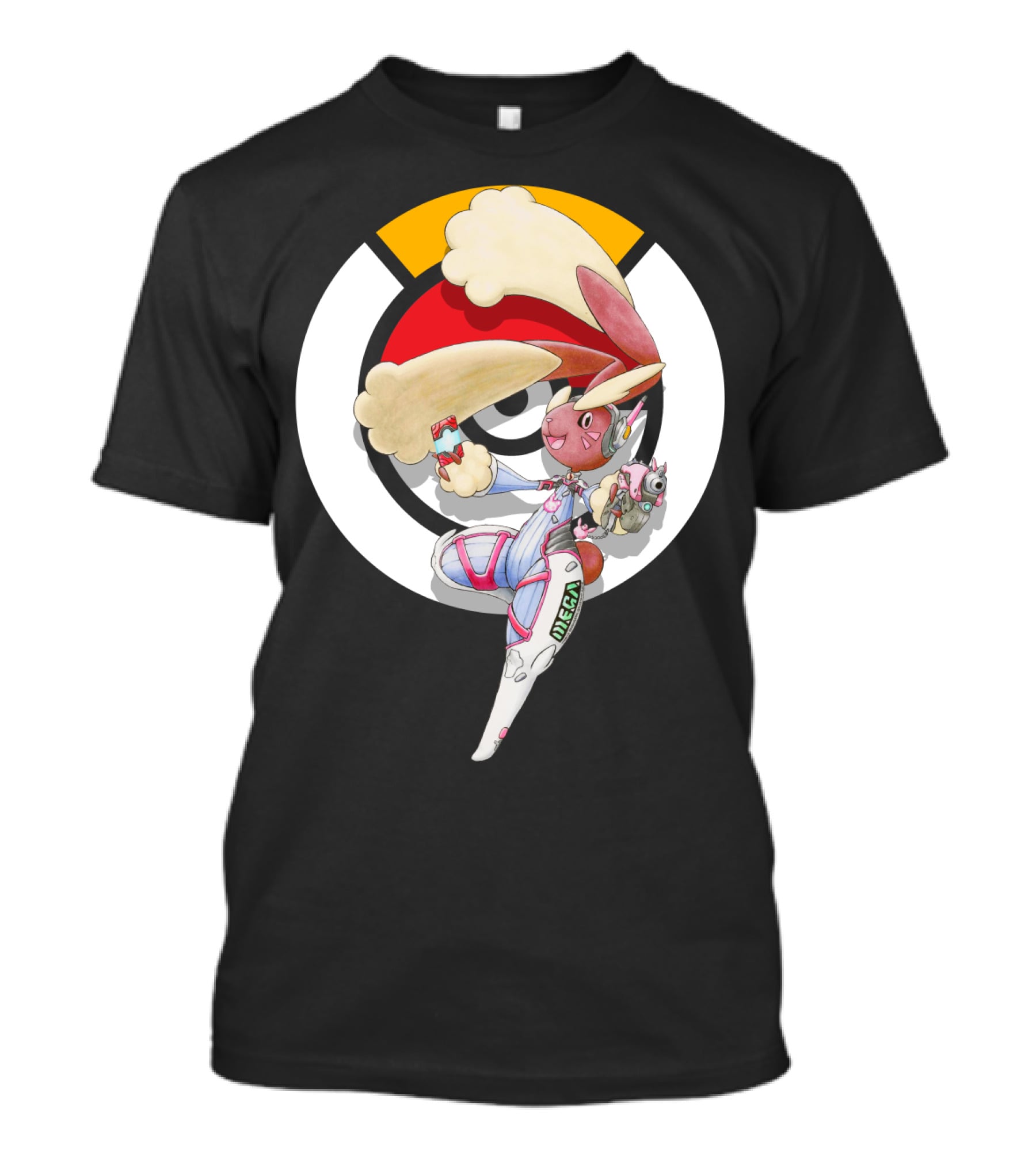 POKEMON X OVERWATCH LOPUNNY D.VA MECHA CROSSOVER T-Shirt