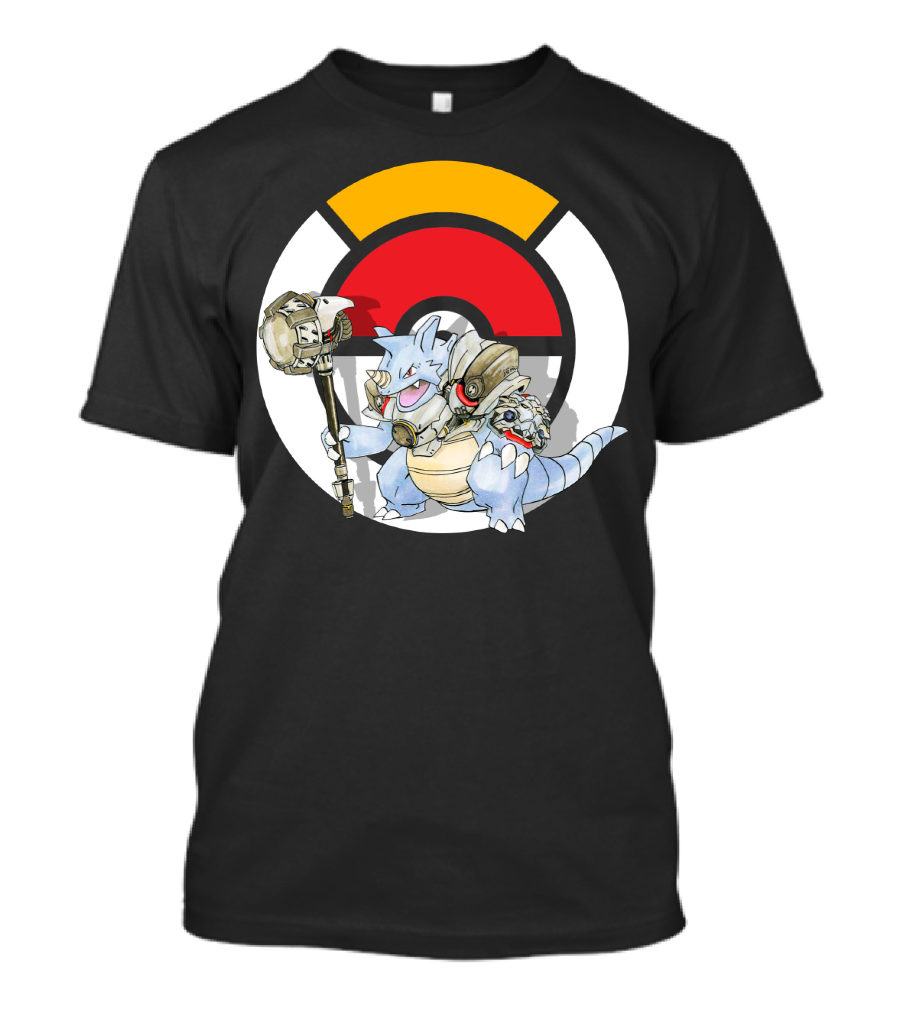 POKEMON X OVER RHYDON X REINHARDT Crossover Fusion With Iconic Elements T-Shirt